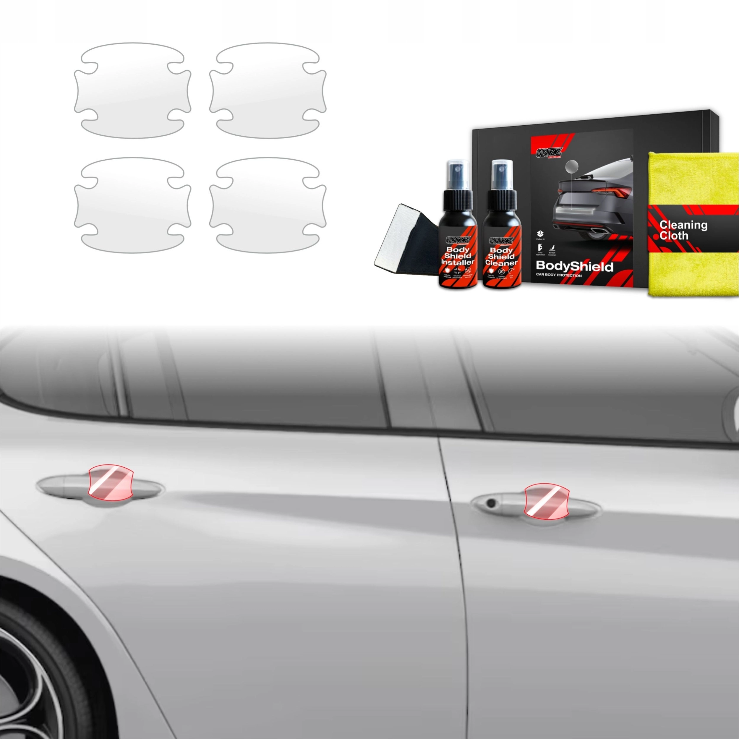 GrizzGlass Protective foil for door handles