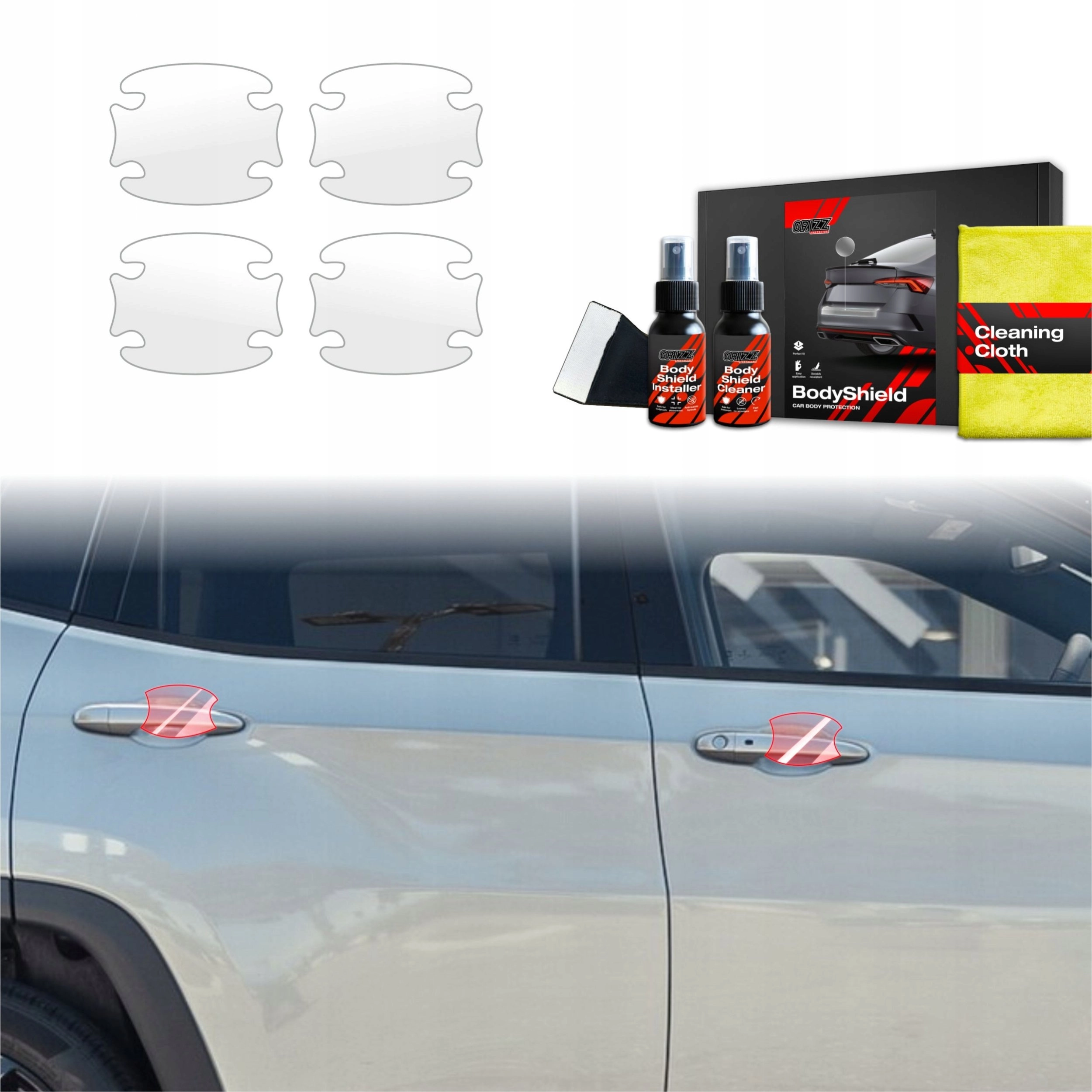 GrizzGlass Protective foil for door handles