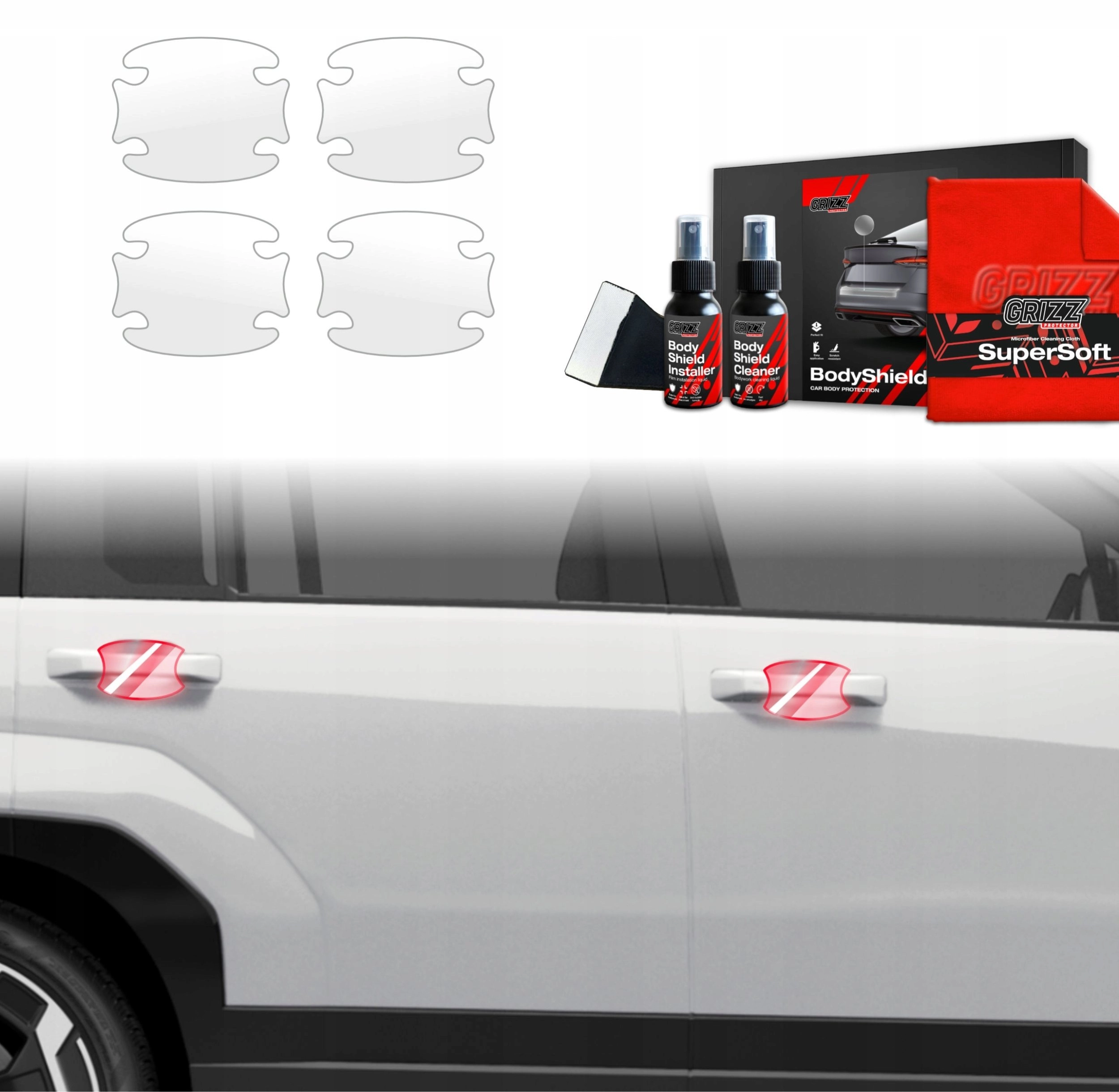 GrizzGlass Protective foil for door handles