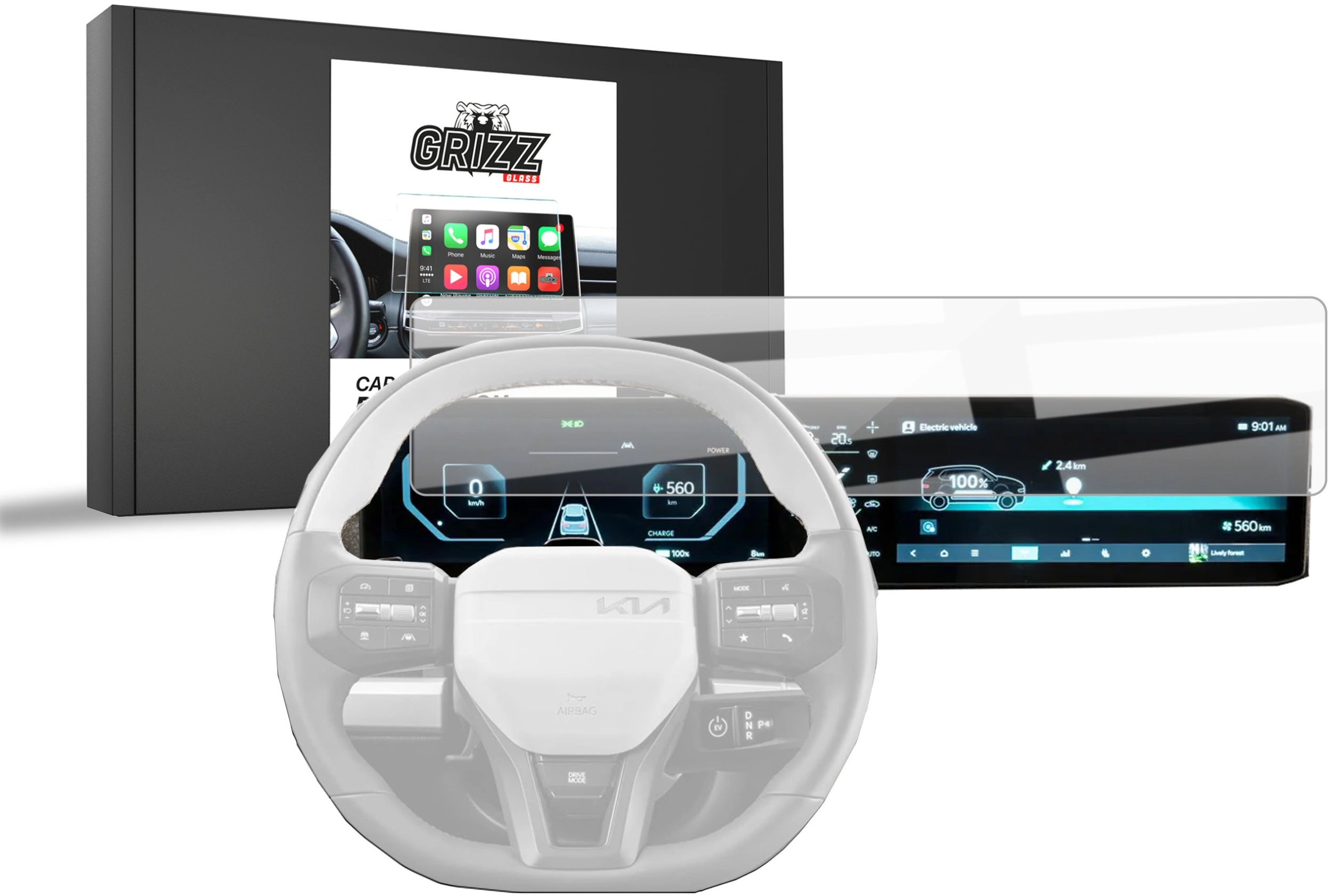 GrizzGlass car radio CarDisplay Protection ceramic