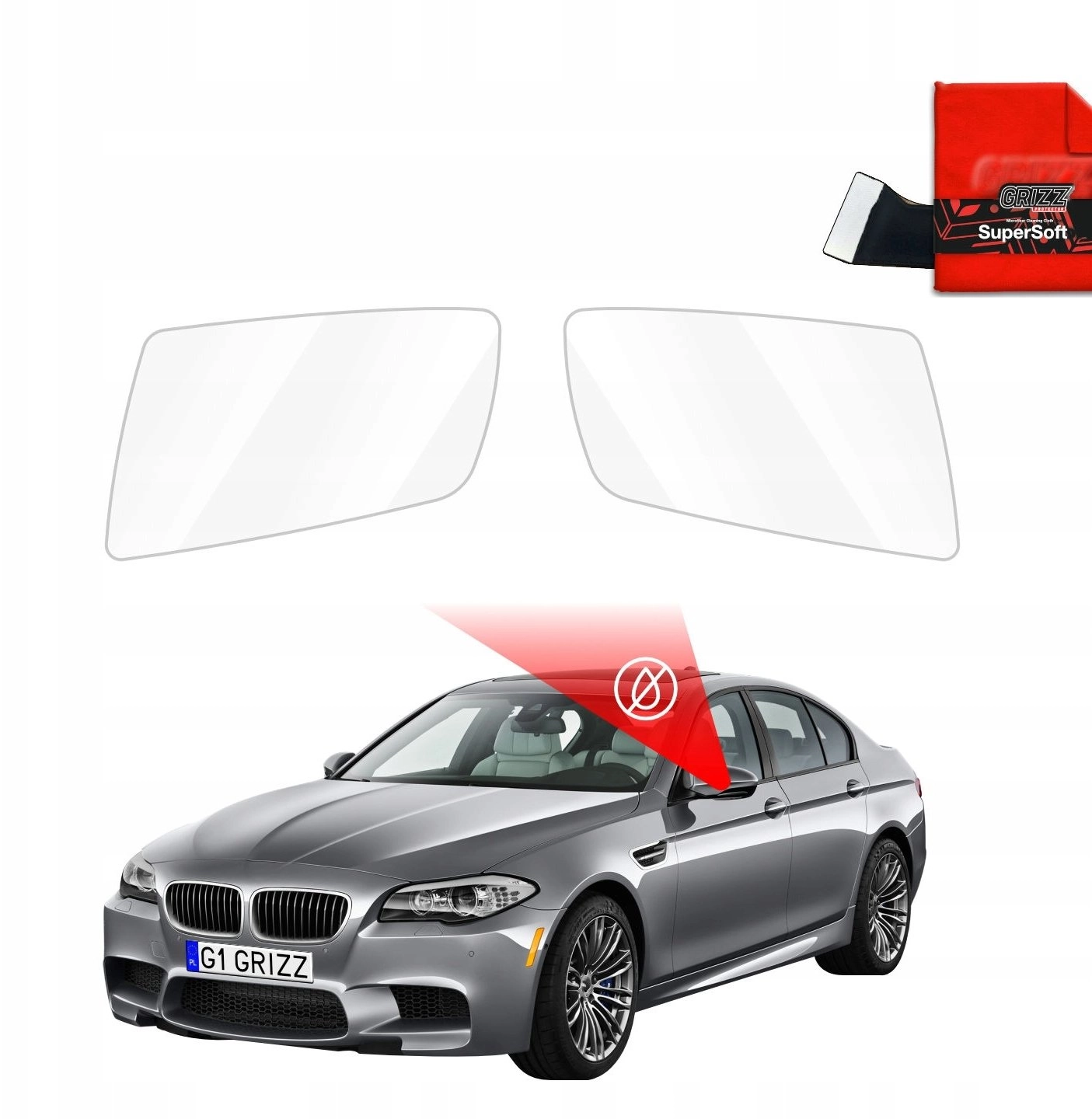 GrizzGlass Rainproof mirror foil GrizzGlass ZeroDrop
