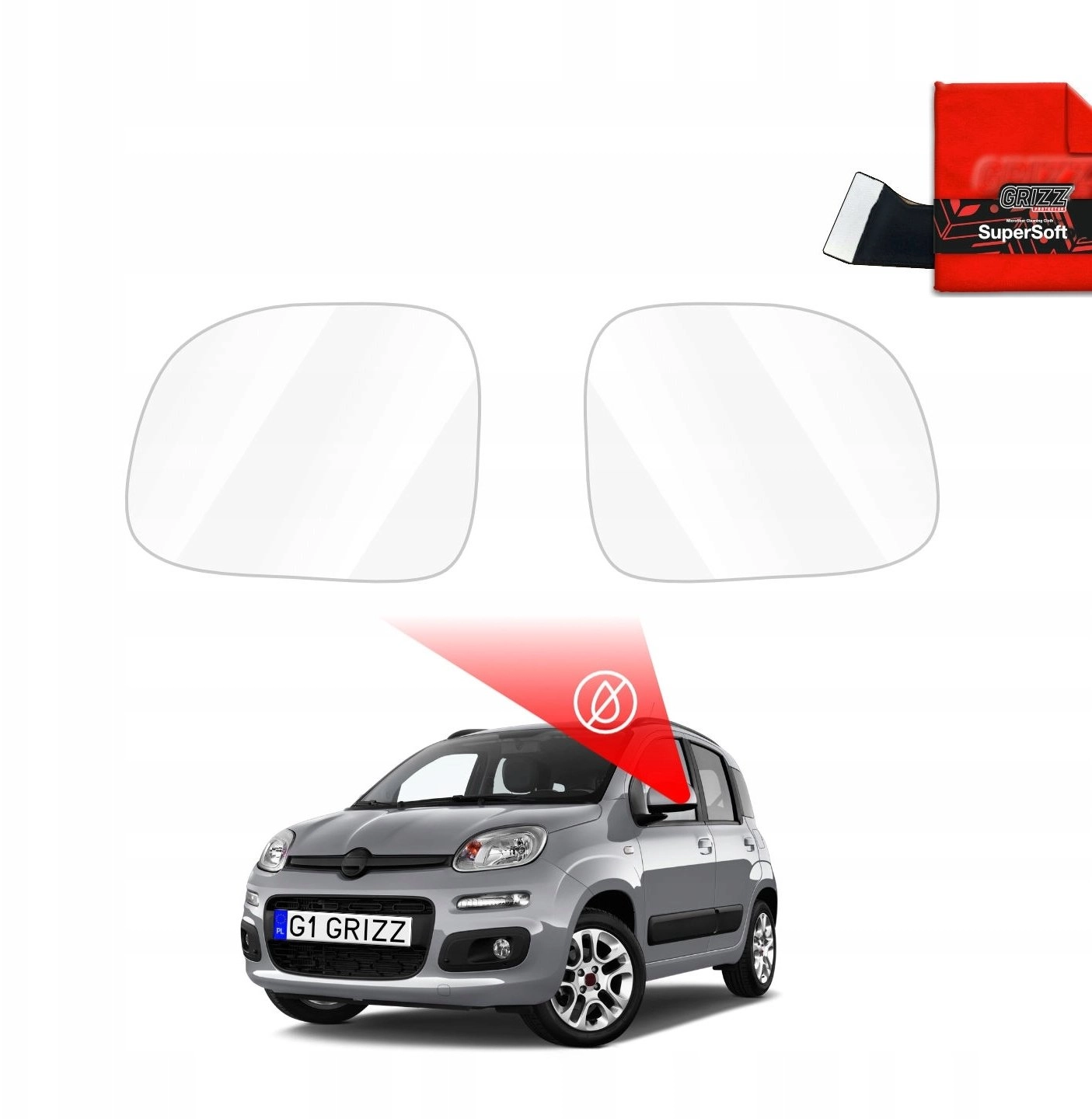 GrizzGlass Rainproof mirror foil GrizzGlass ZeroDrop