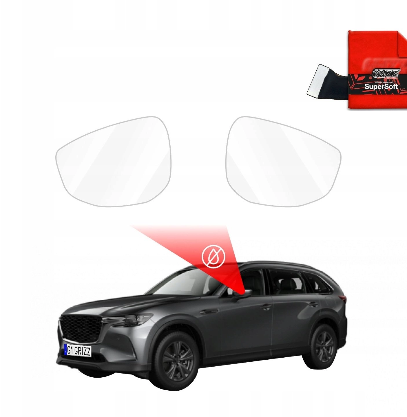 GrizzGlass GrizzGlass ZeroDrop mirror rain film