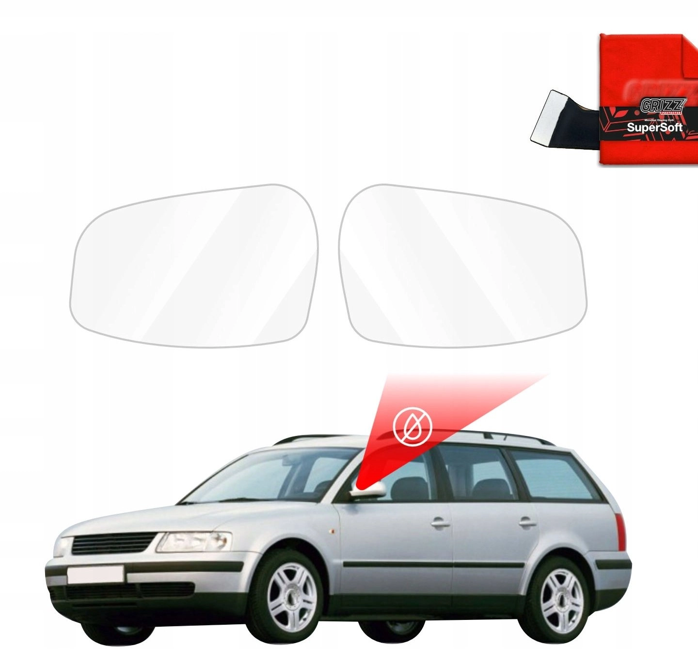 GrizzGlass Rainproof mirror foil GrizzGlass ZeroDrop