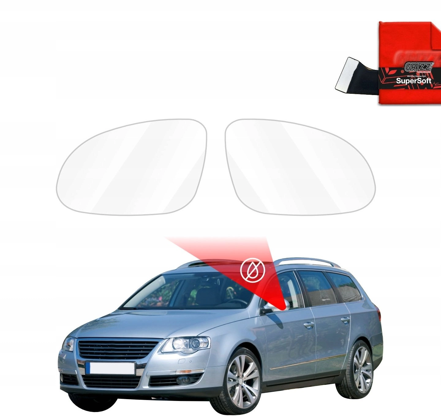 GrizzGlass Rainproof mirror foil GrizzGlass ZeroDrop