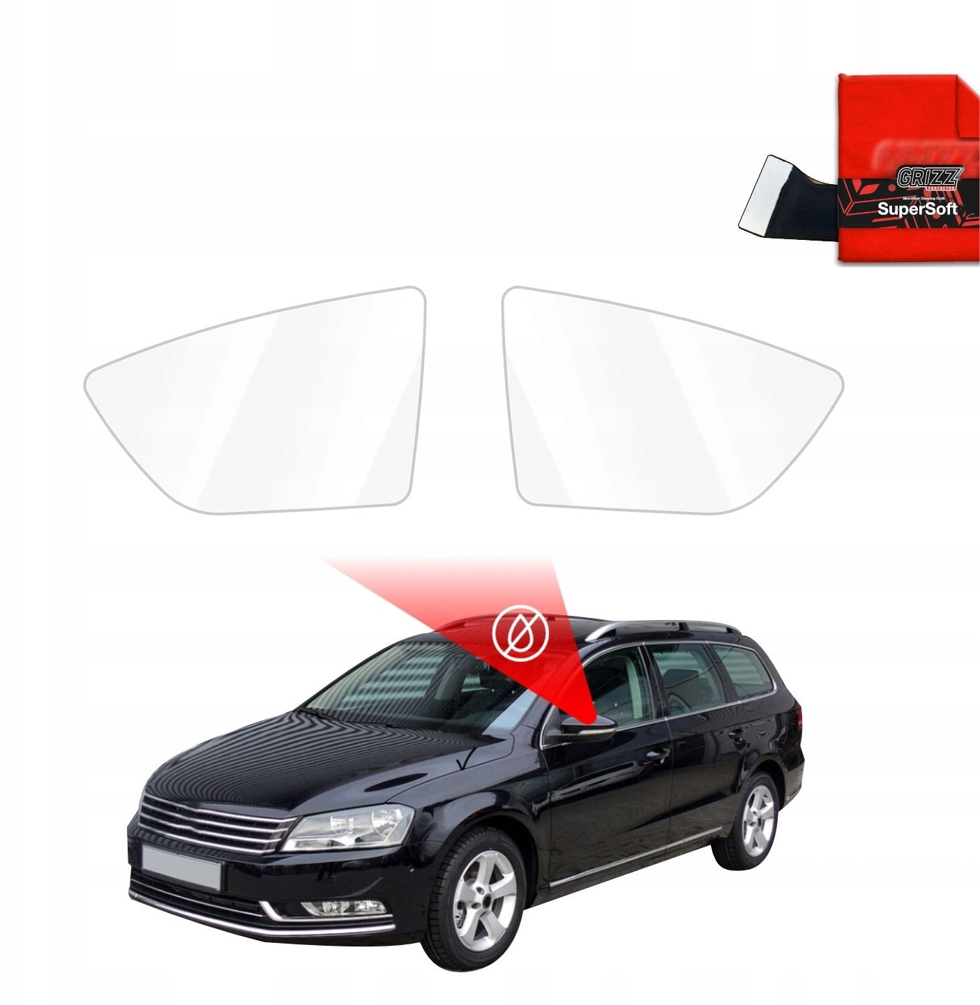 GrizzGlass Rainproof mirror foil GrizzGlass ZeroDrop