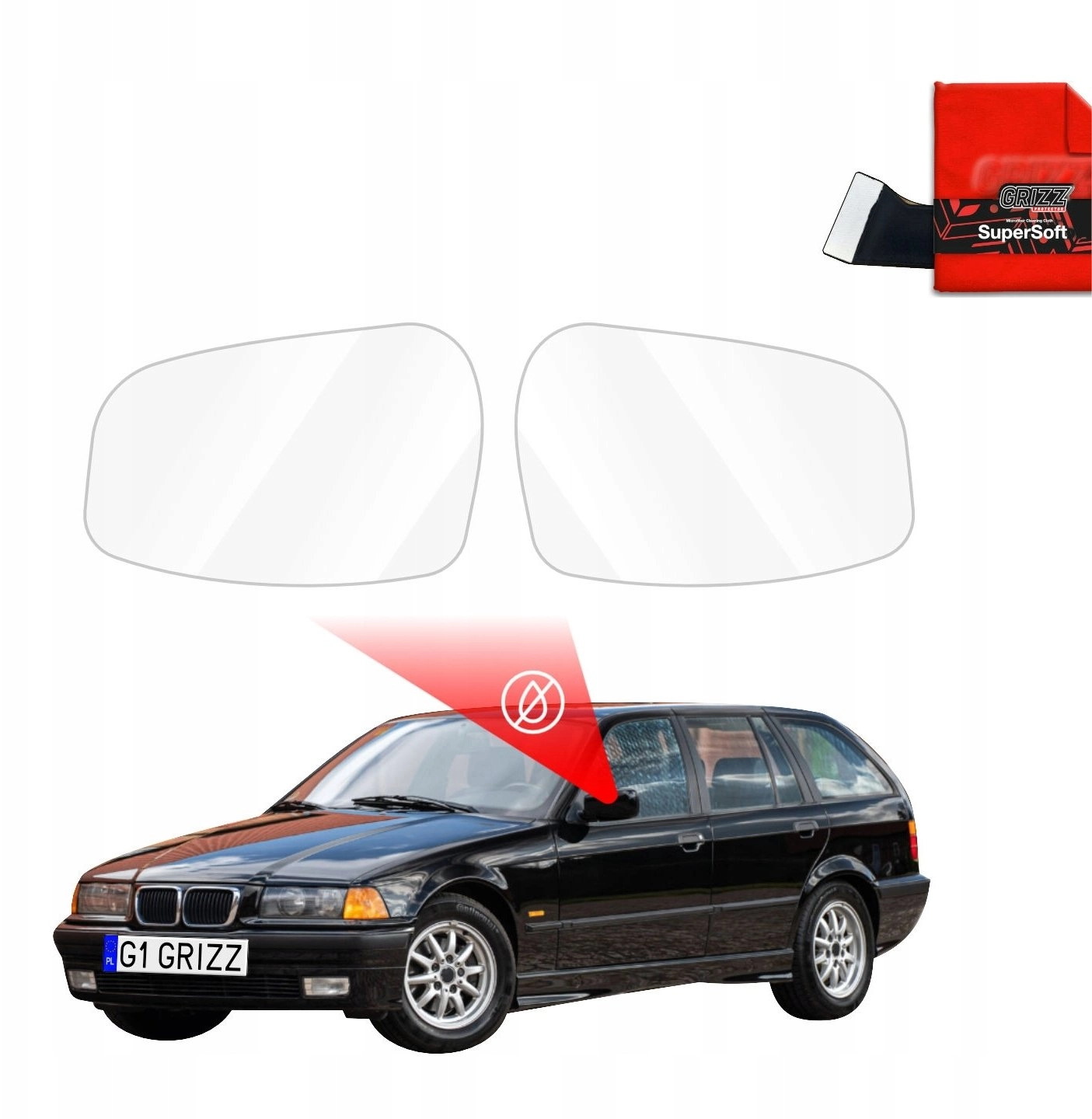 GrizzGlass Rainproof mirror foil GrizzGlass ZeroDrop