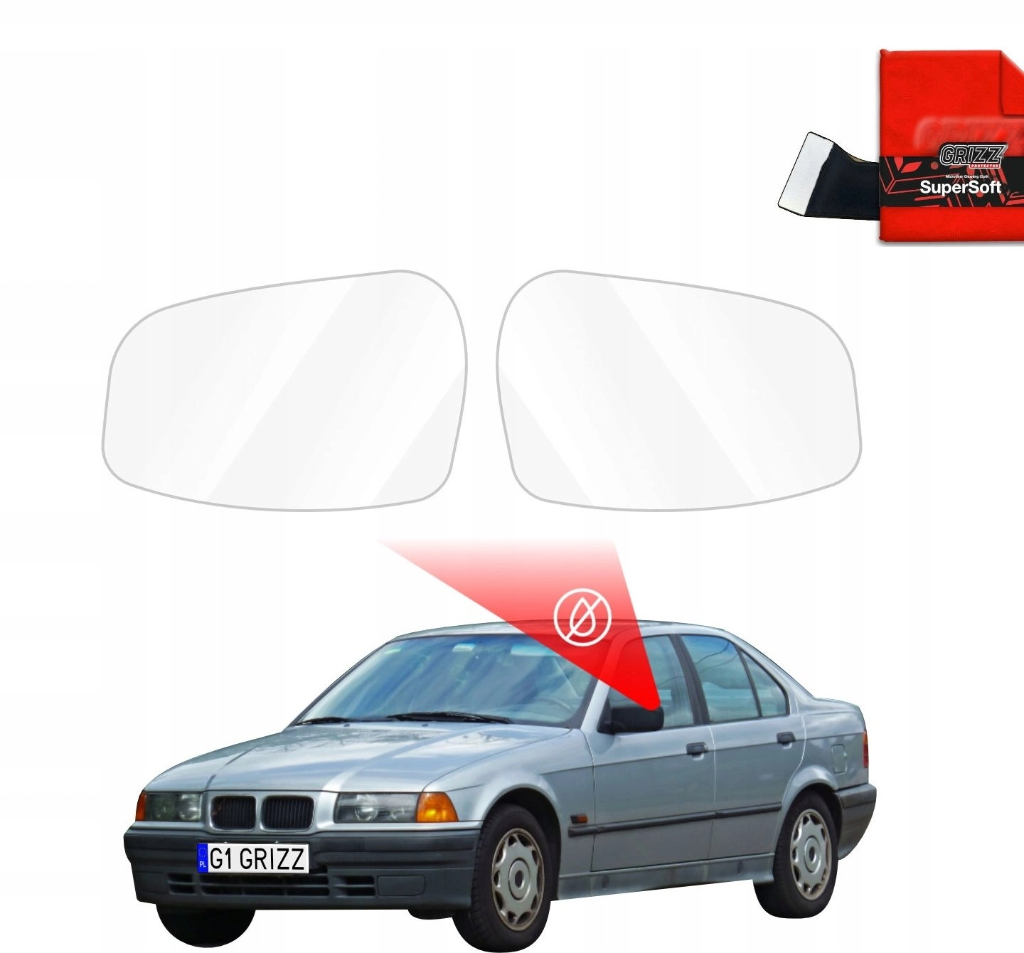 GrizzGlass Rainproof mirror foil GrizzGlass ZeroDrop