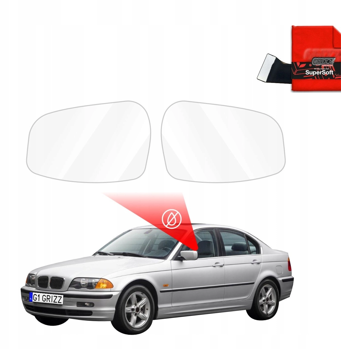 GrizzGlass GrizzGlass ZeroDrop mirror rain film