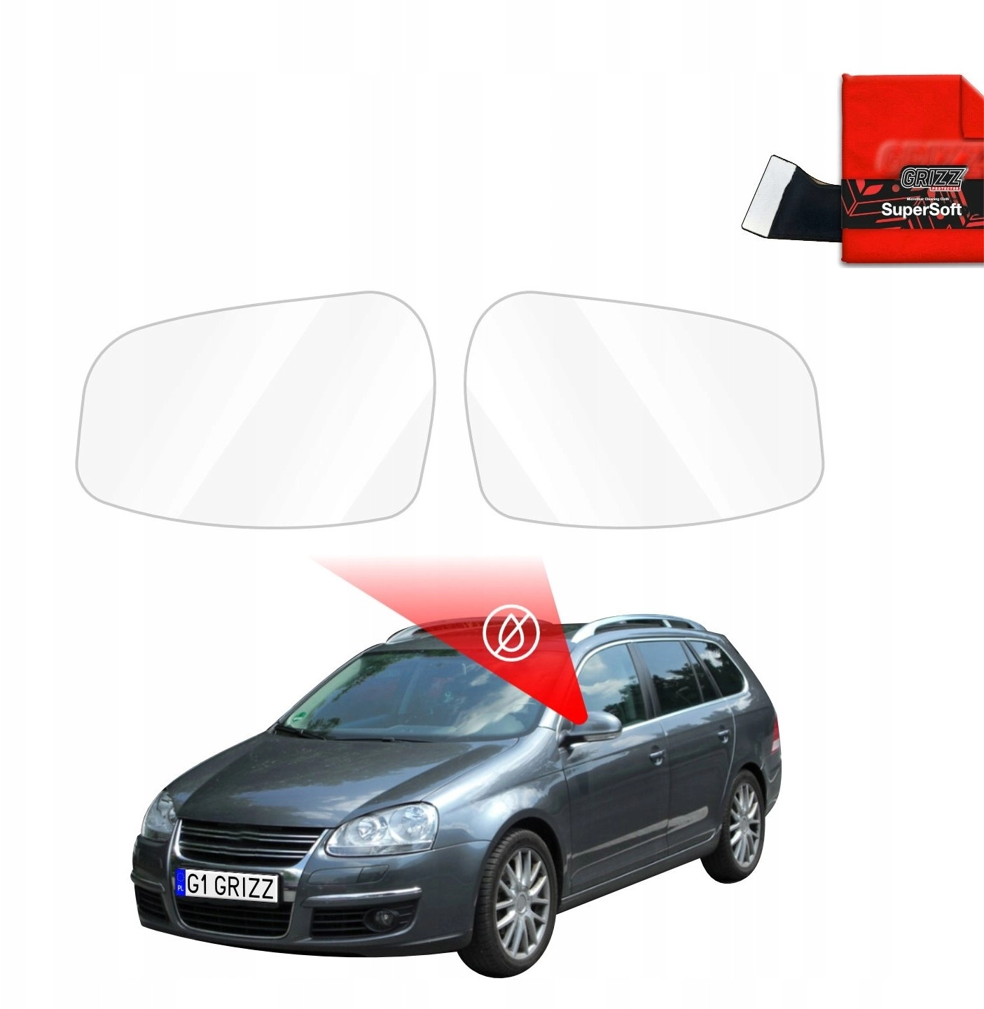 GrizzGlass Rainproof mirror foil GrizzGlass ZeroDrop