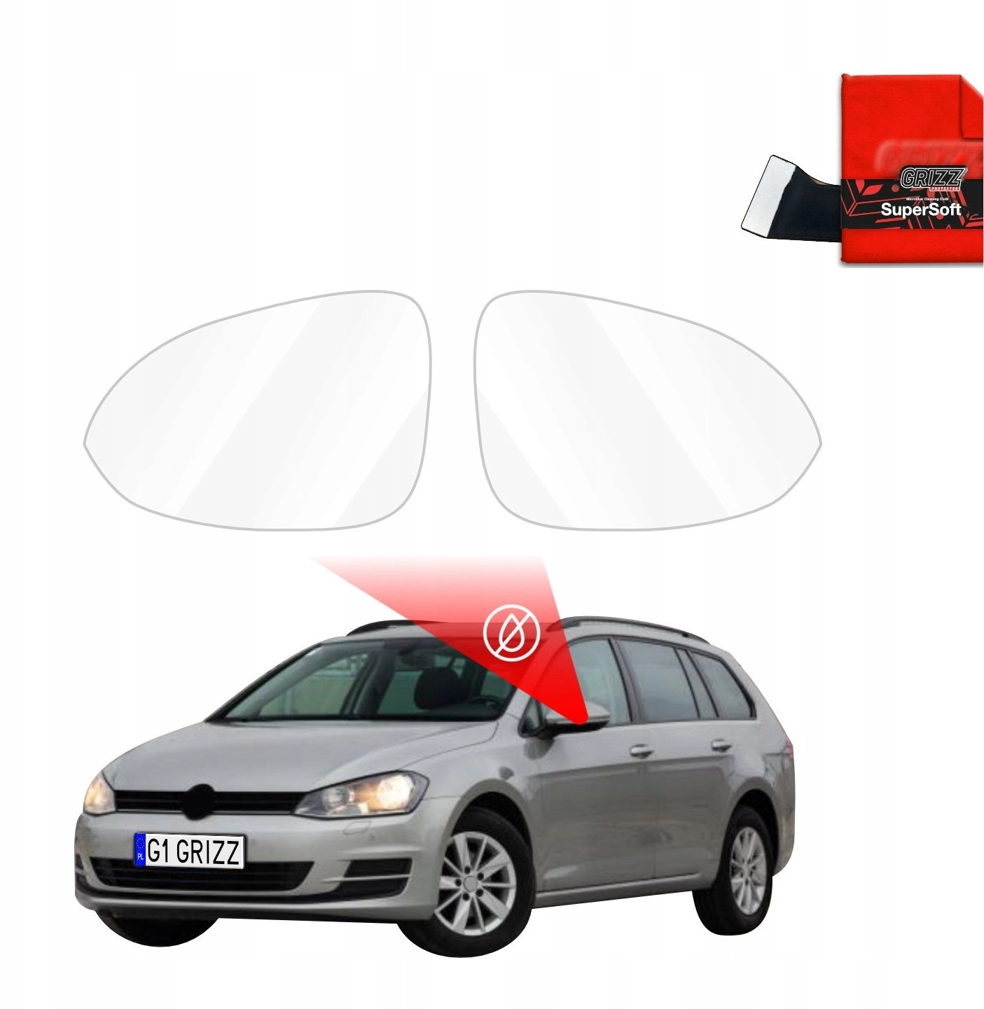 GrizzGlass Rainproof mirror foil GrizzGlass ZeroDrop