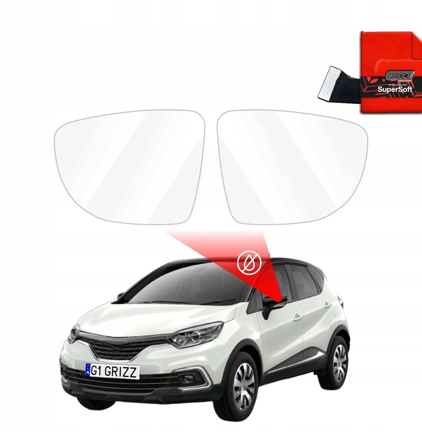 GrizzGlass Rainproof mirror foil GrizzGlass ZeroDrop