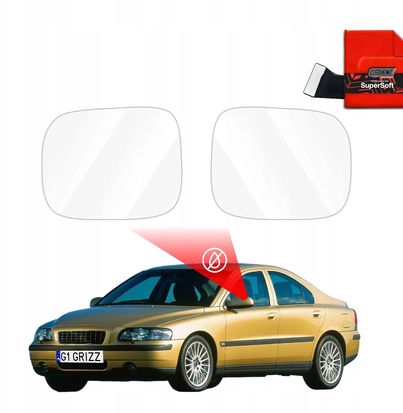 GrizzGlass Rainproof mirror foil GrizzGlass ZeroDrop