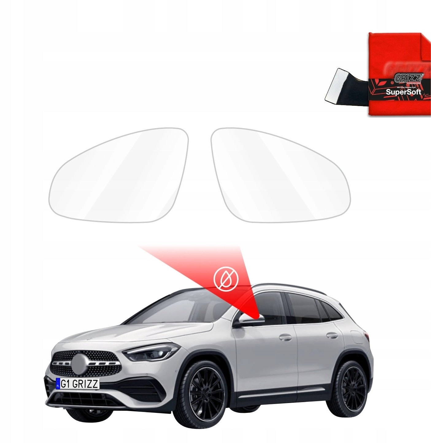 GrizzGlass Rainproof mirror foil GrizzGlass ZeroDrop