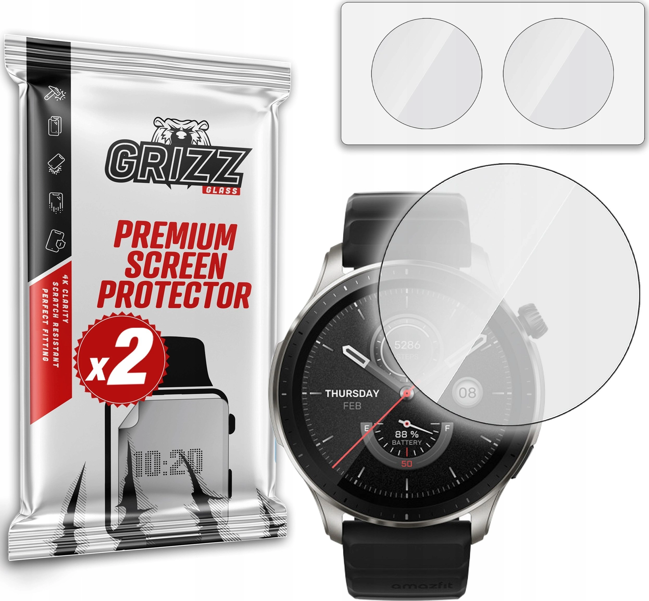 GrizzGlass Szkło hybrydowe Grizz Amazfit GTR