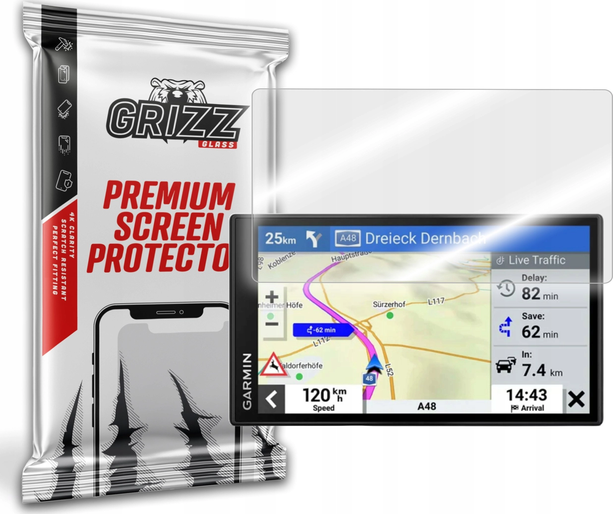 GrizzGlass Szkło hybrydowe GrizzGlass HybridGlass Garmin