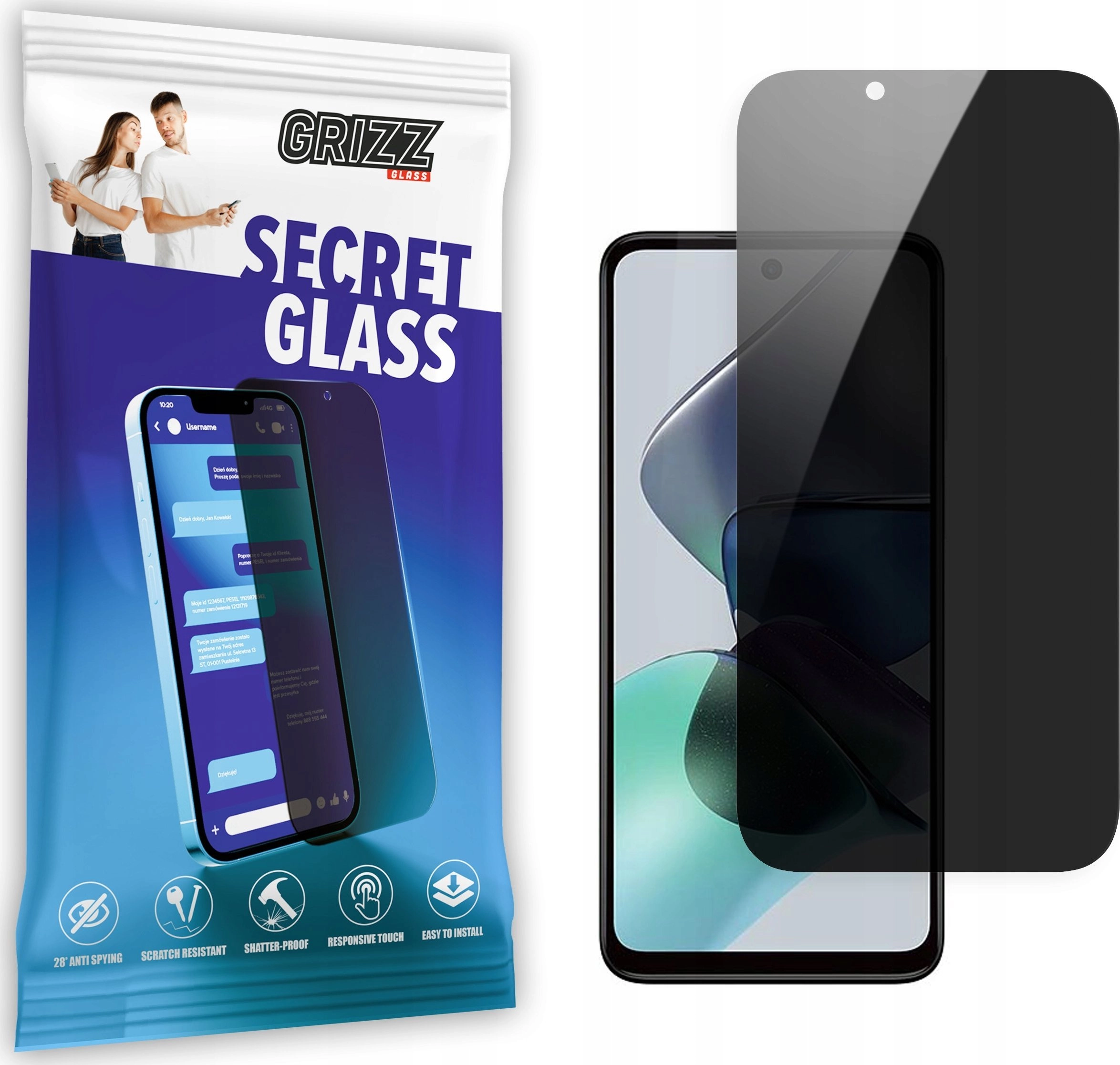 GrizzGlass Szkło prywatyzujące GrizzGlass SecretGlass Motorola