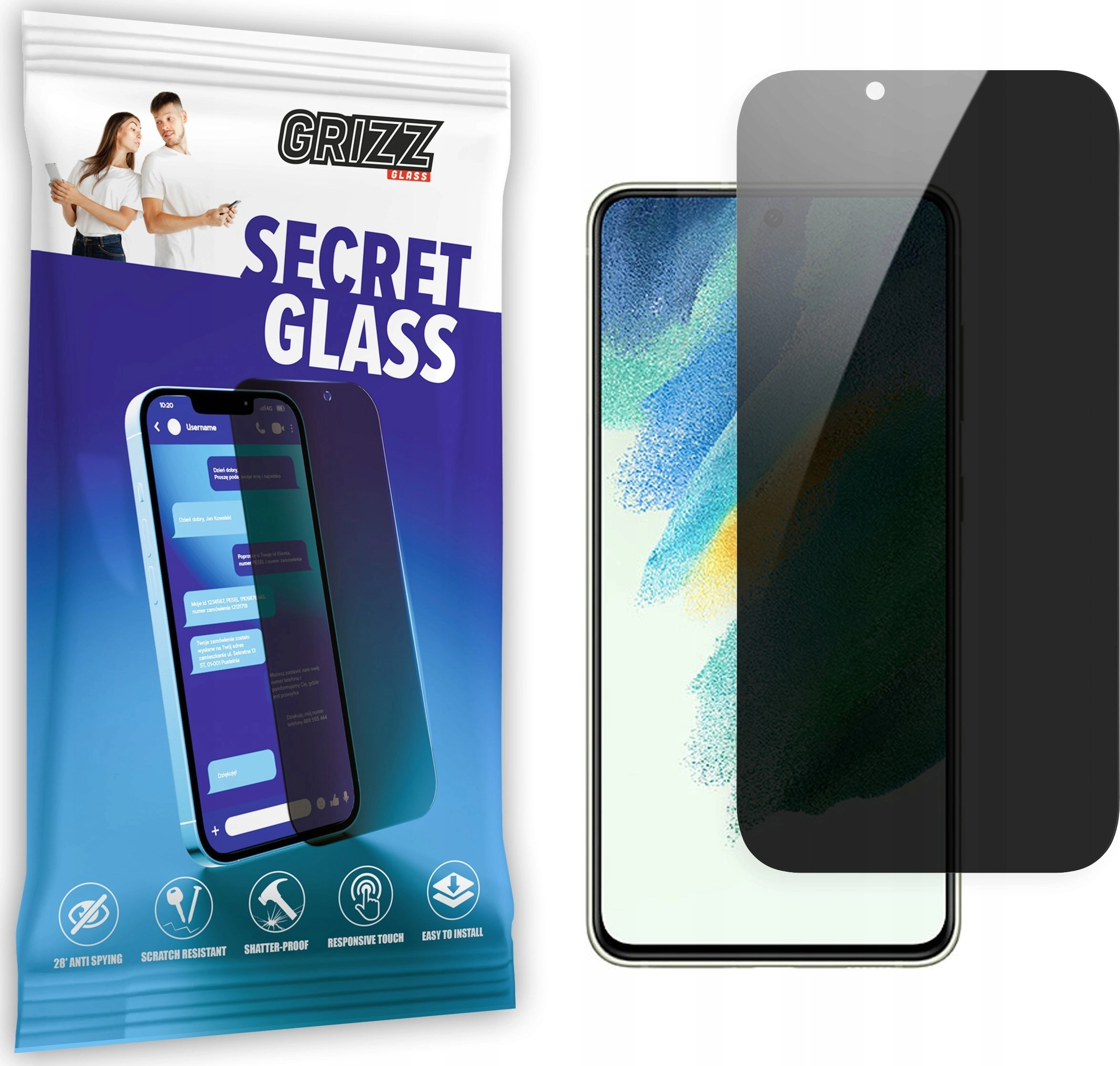 GrizzGlass Szkło prywatyzujące GrizzGlass SecretGlass Samsung