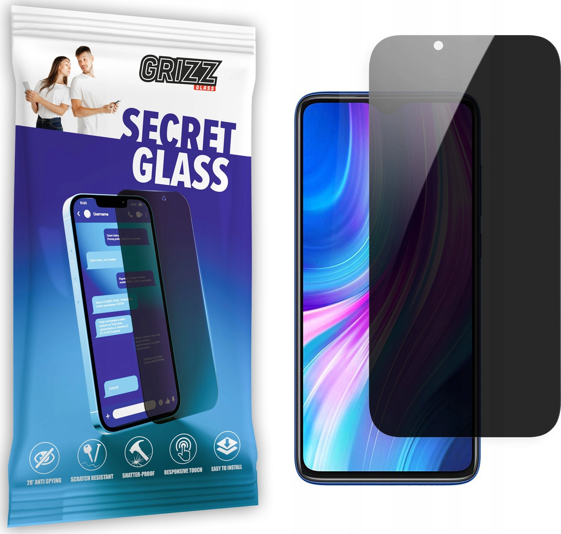 GrizzGlass Szkło prywatyzujące GrizzGlass SecretGlass Xiaomi