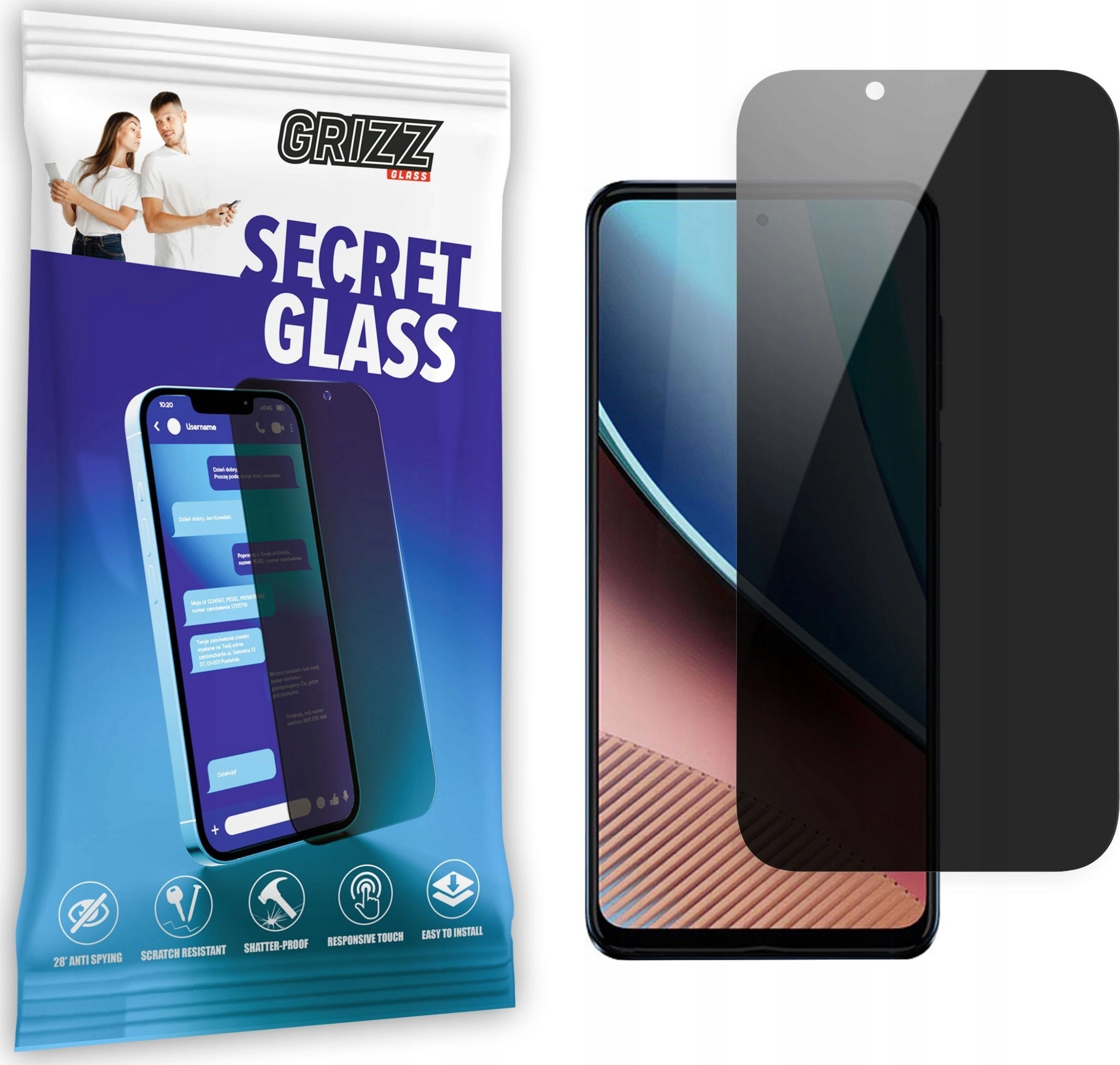 GrizzGlass Szkło prywatyzujące GrizzGlass SecretGlass Motorola