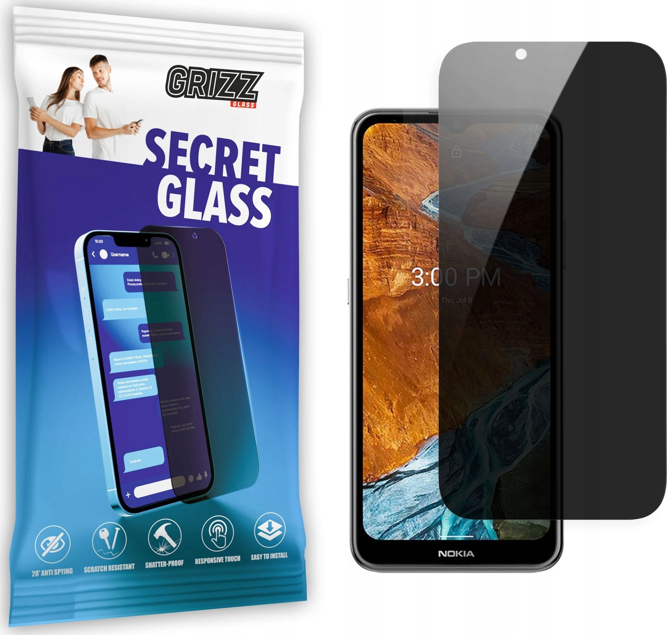 GrizzGlass Szkło prywatyzujące GrizzGlass SecretGlass Nokia