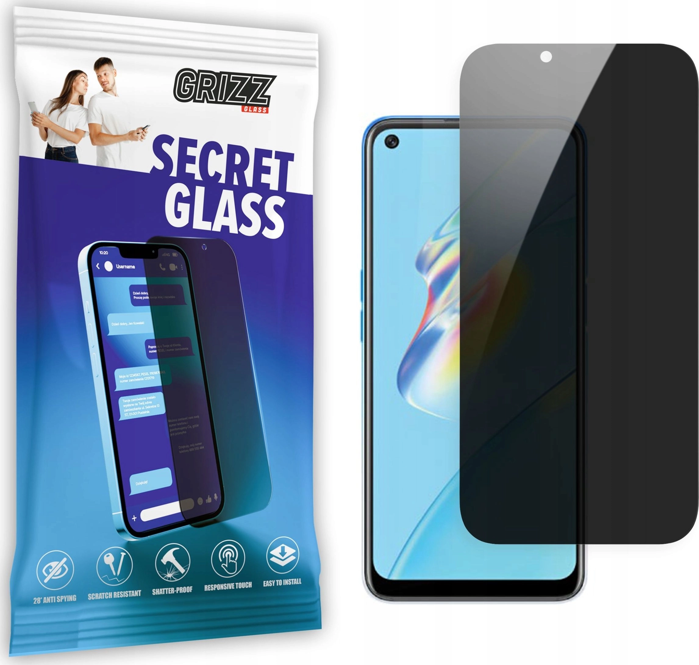 GrizzGlass Szkło prywatyzujące GrizzGlass SecretGlass Oppo