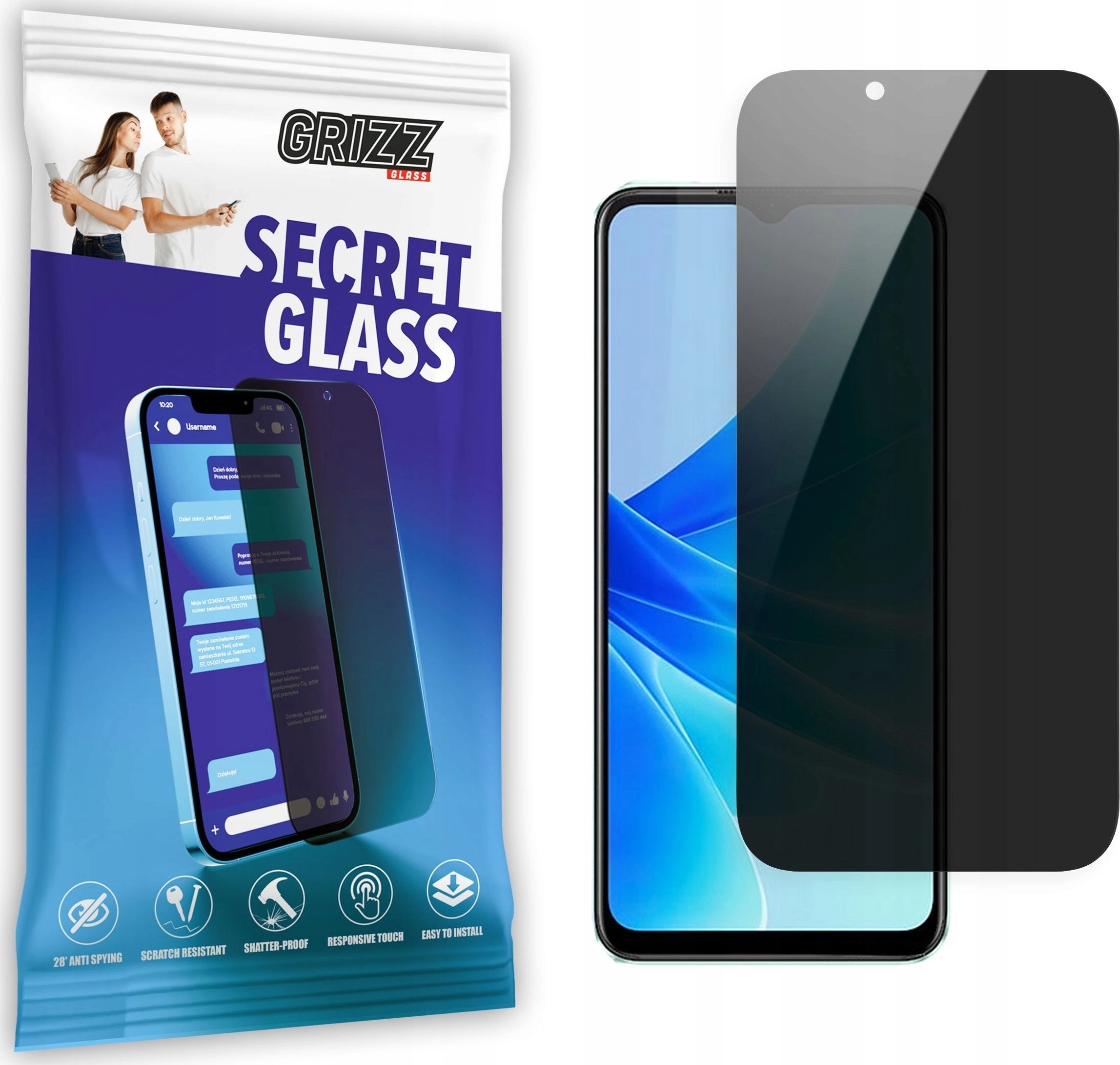 GrizzGlass Szkło prywatyzujące GrizzGlass SecretGlass Oppo