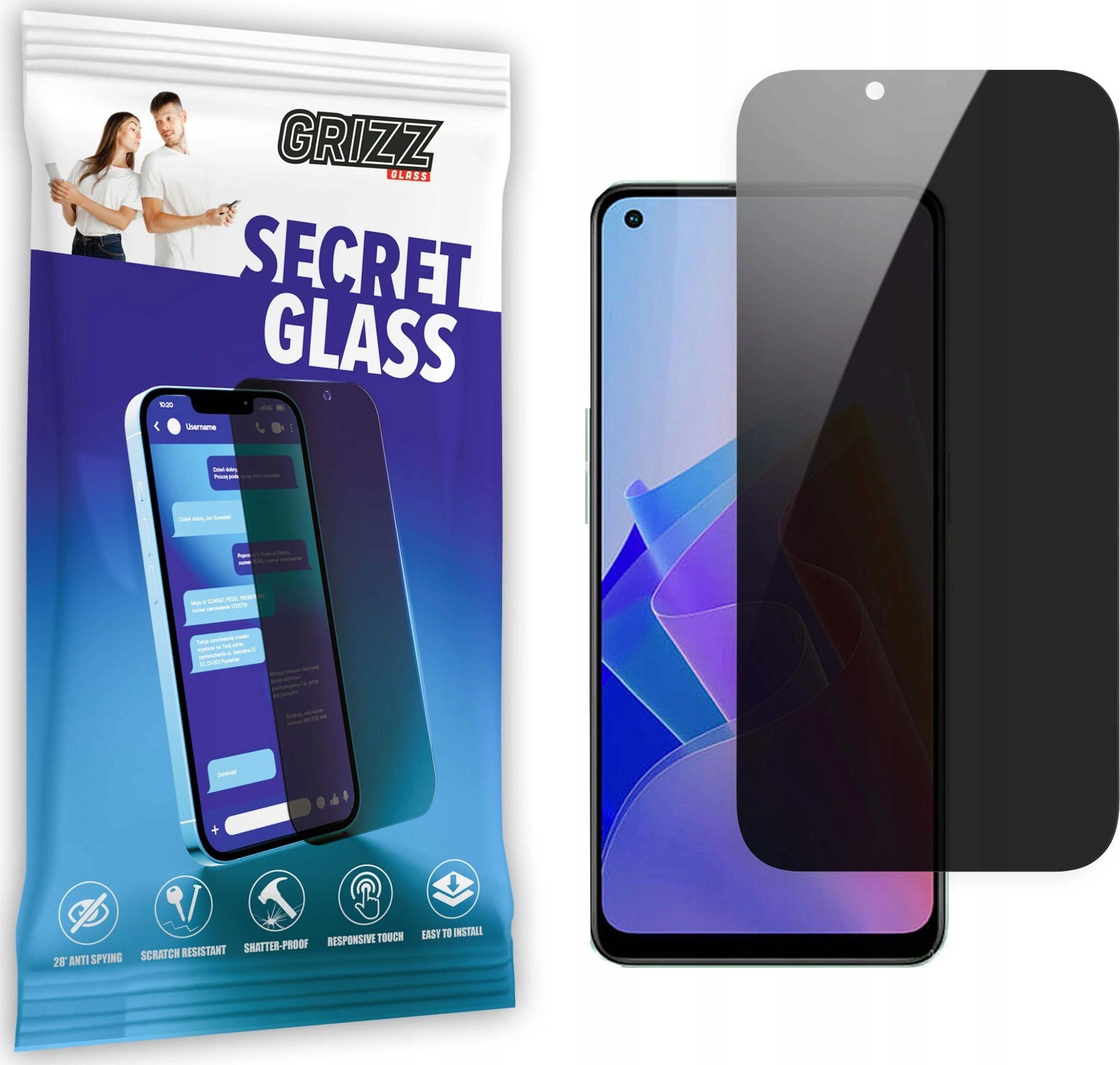 GrizzGlass Szkło prywatyzujące GrizzGlass SecretGlass Oppo
