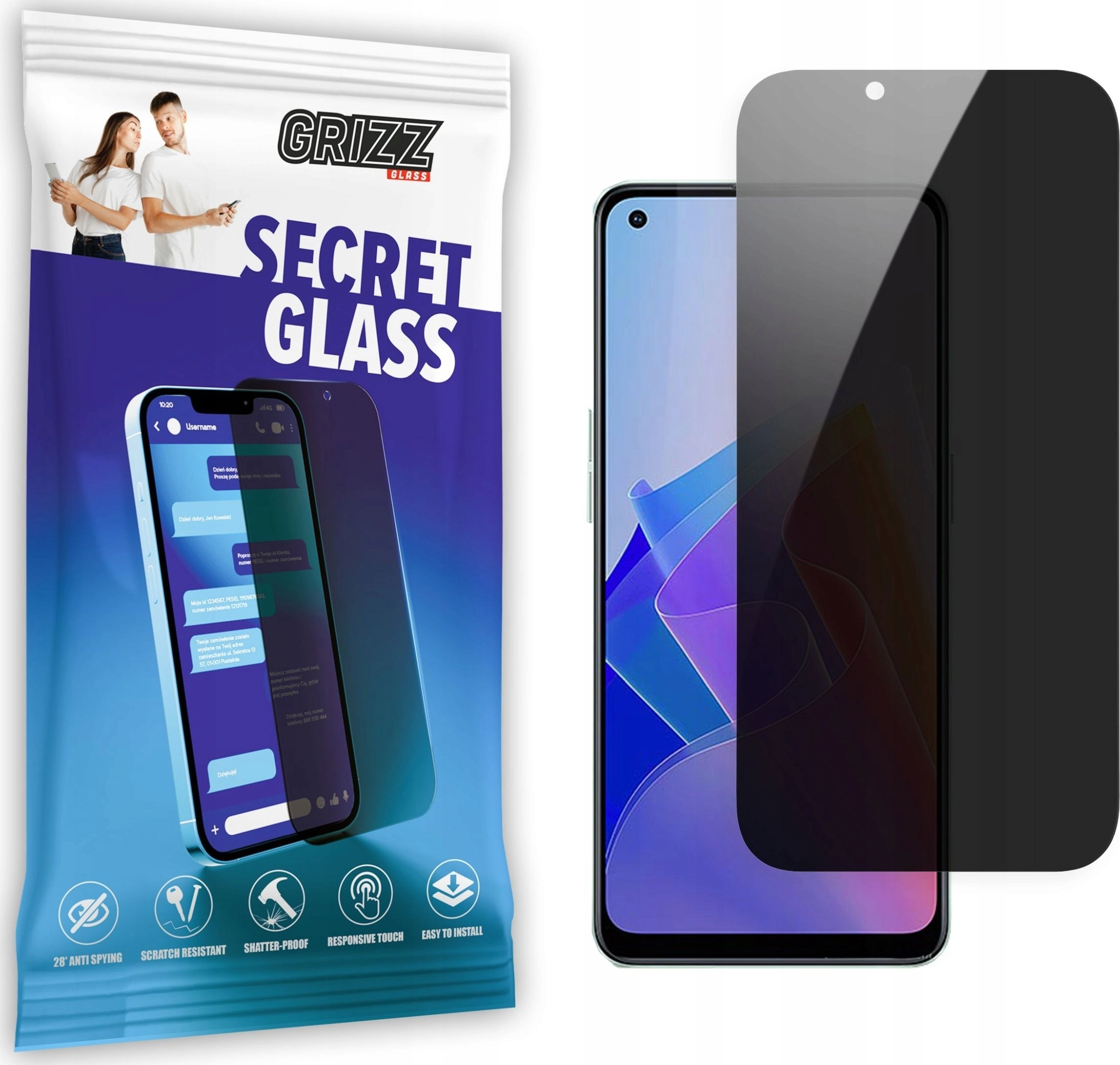 GrizzGlass Szkło prywatyzujące GrizzGlass SecretGlass Oppo