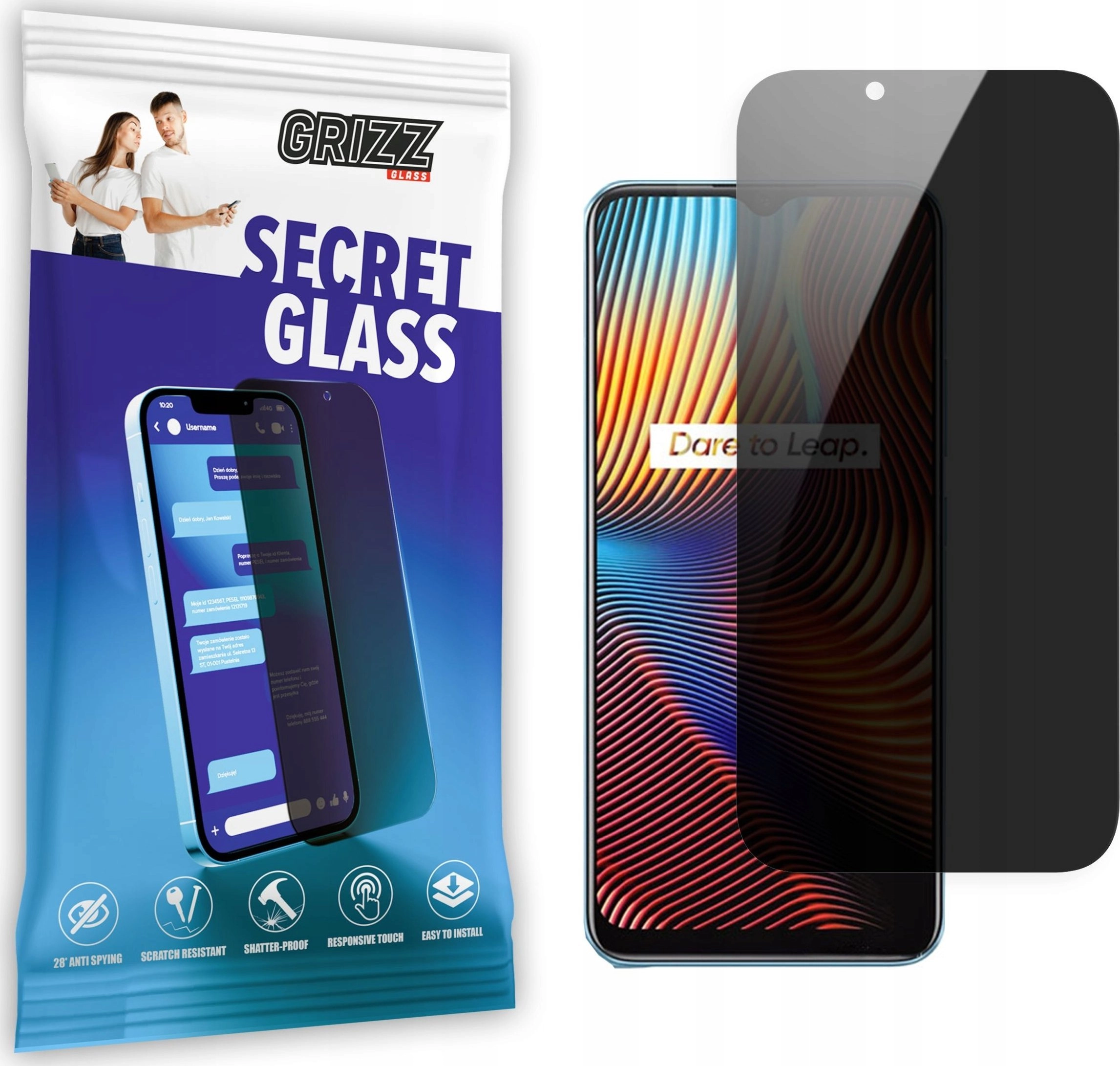 GrizzGlass Szkło prywatyzujące GrizzGlass SecretGlass Realme
