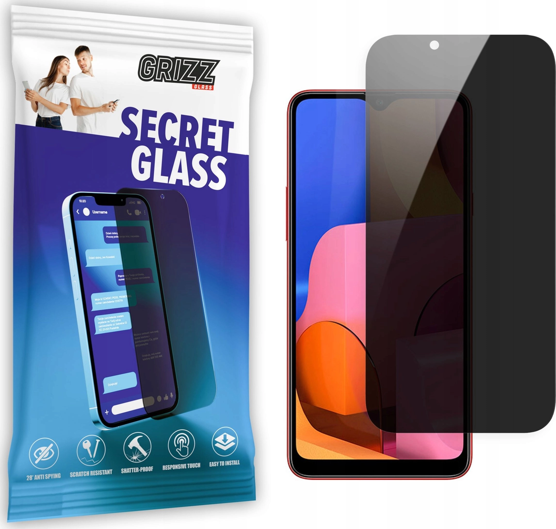 GrizzGlass Szkło prywatyzujące GrizzGlass SecretGlass Samsung