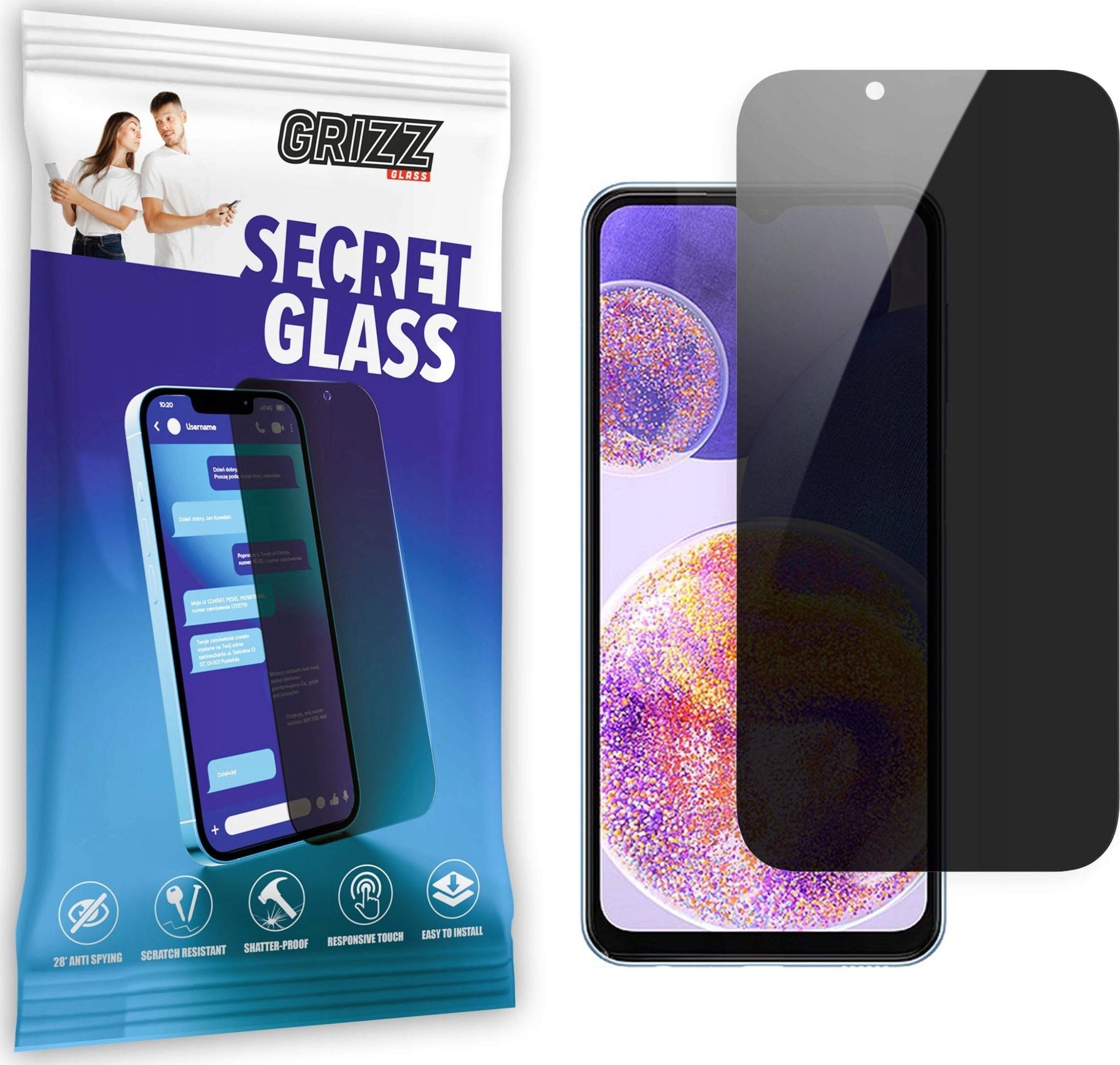 GrizzGlass Szkło prywatyzujące GrizzGlass SecretGlass Samsung