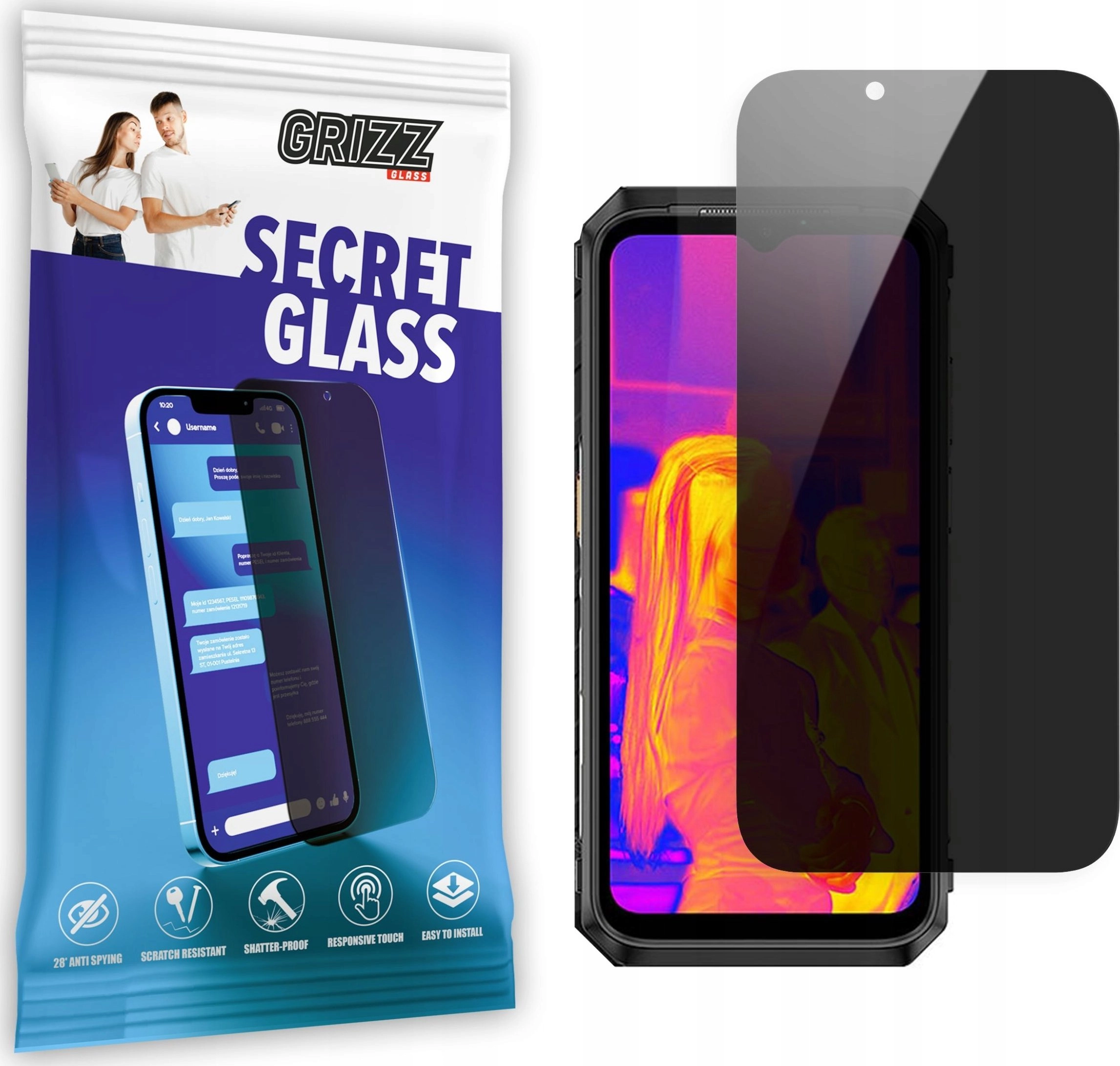 GrizzGlass Szkło prywatyzujące GrizzGlass SecretGlass Ulefone