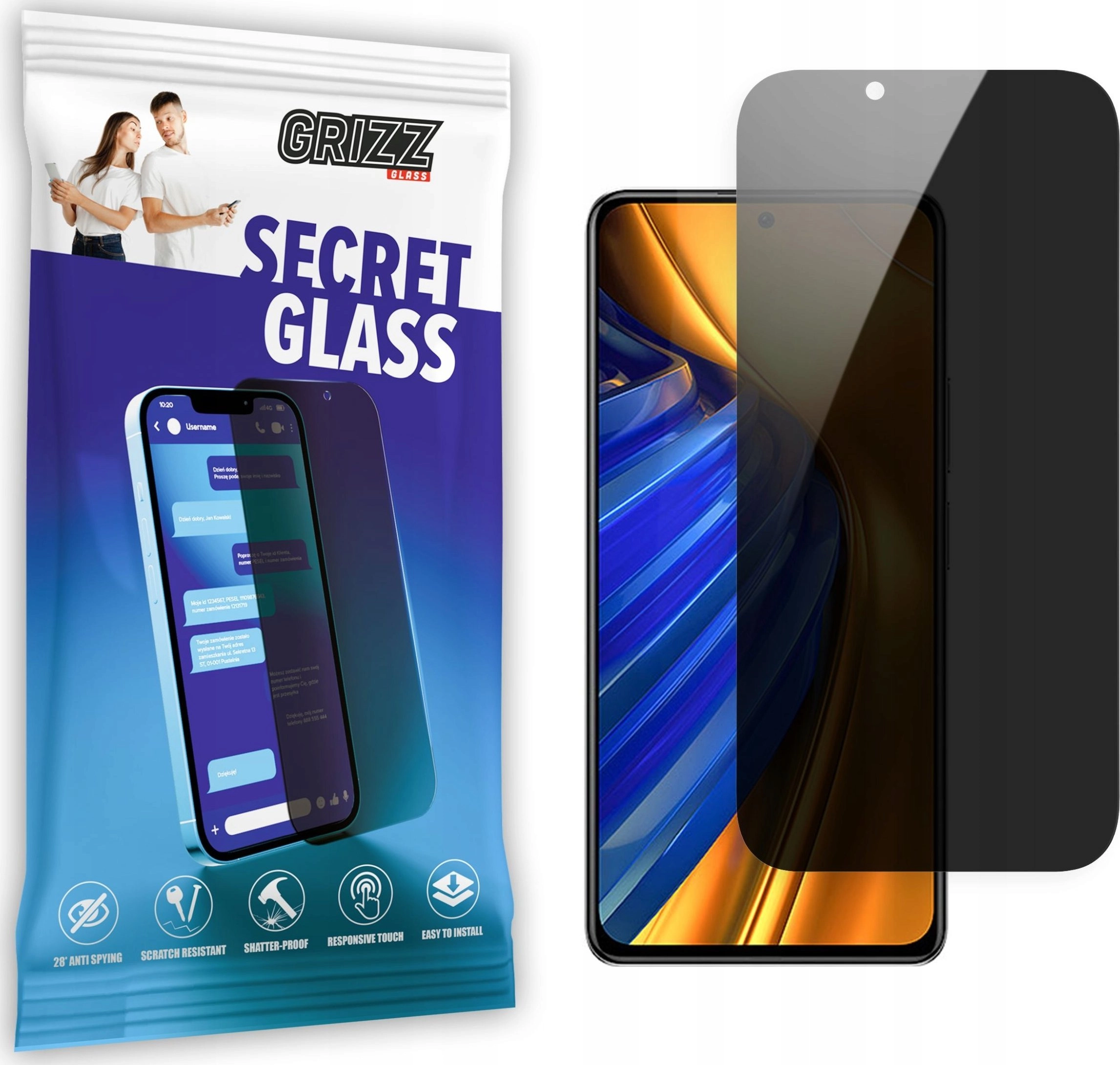 GrizzGlass Szkło prywatyzujące GrizzGlass SecretGlass Xiaomi