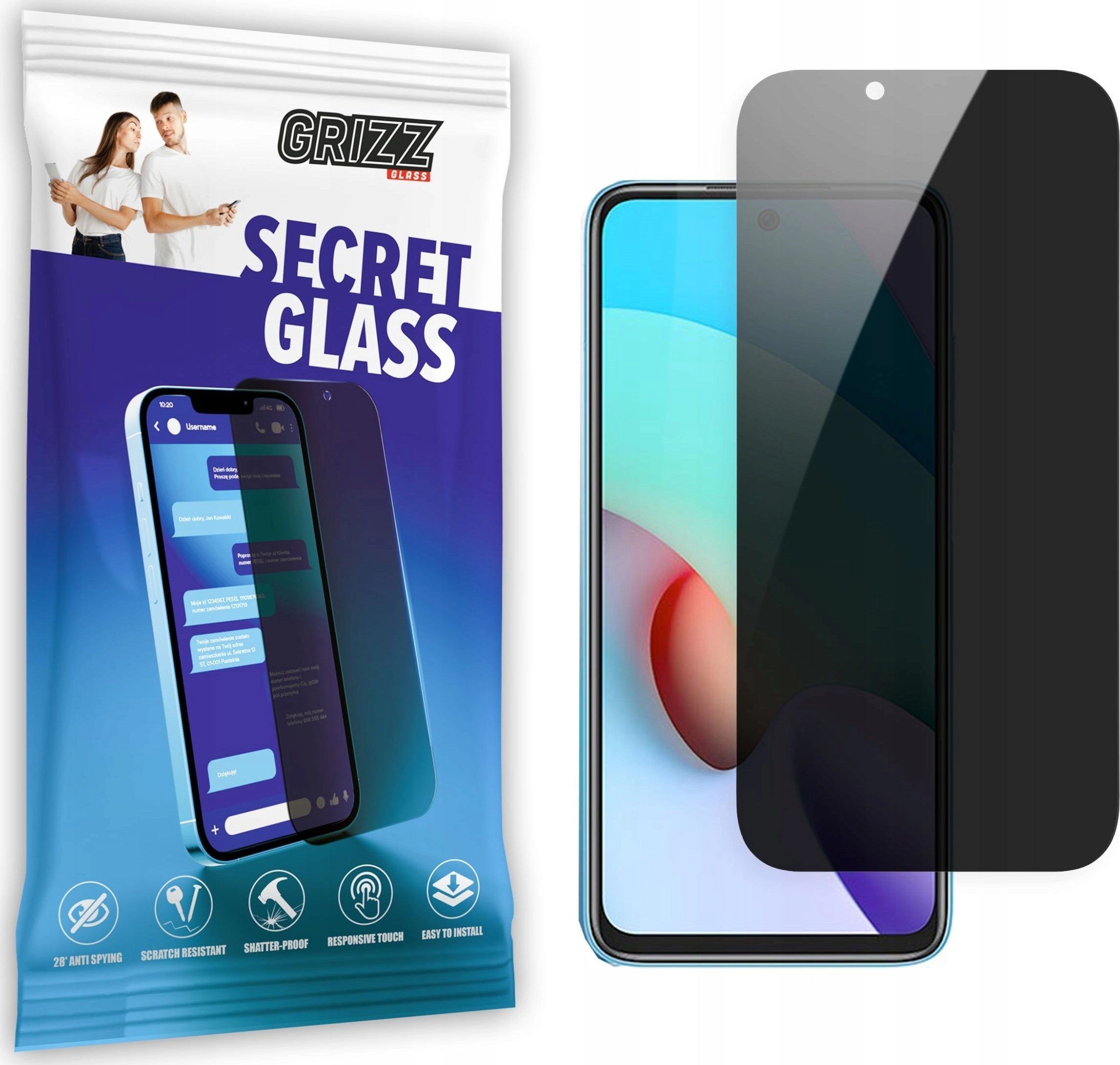 GrizzGlass Szkło prywatyzujące GrizzGlass SecretGlass Xiaomi