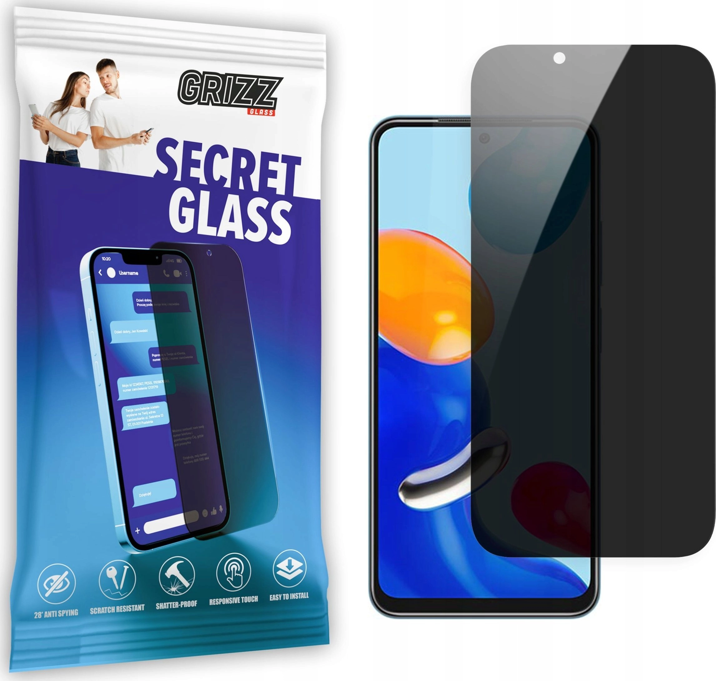 GrizzGlass Szkło prywatyzujące GrizzGlass SecretGlass Xiaomi