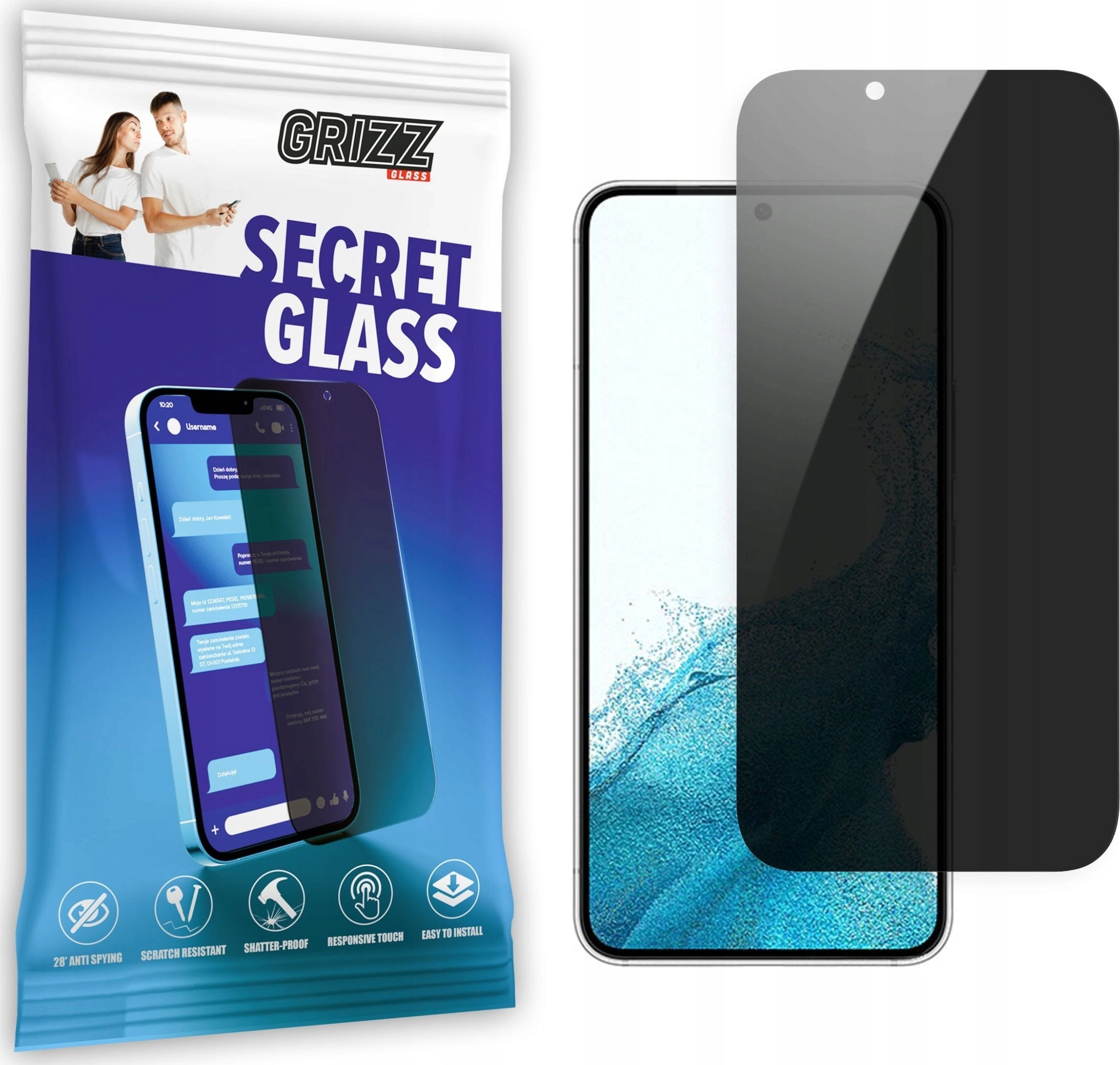 GrizzGlass Szkło prywatyzujące GrizzGlass SecretGlass Samsung