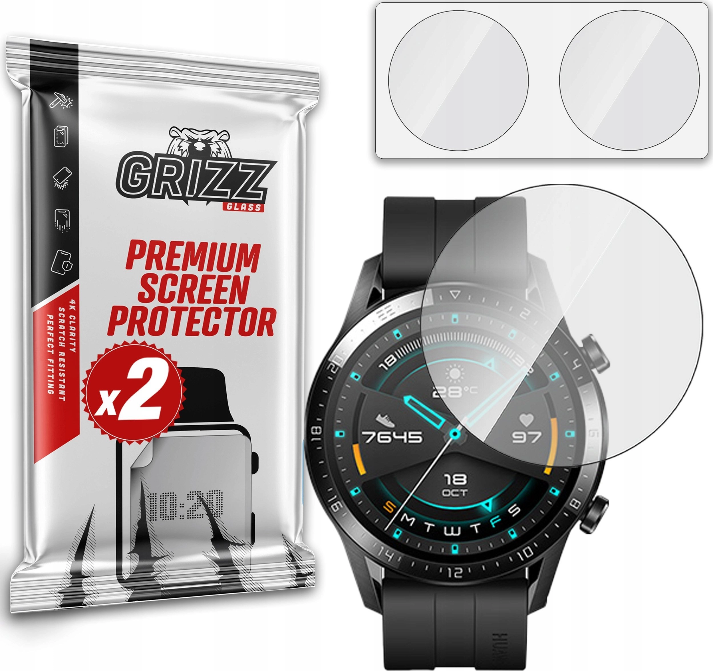 GrizzGlass Szkło hybrydowe Grizz Huawei Watch