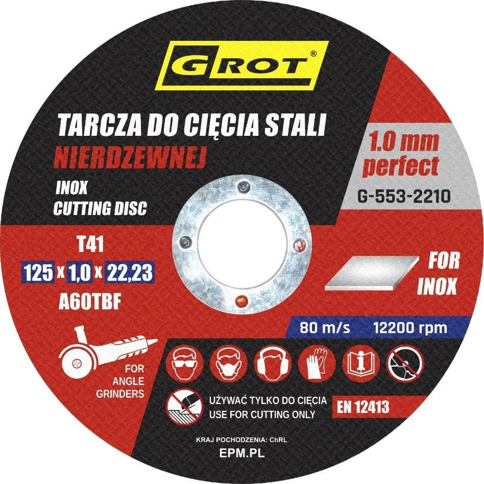 Grot TARCZA PŁASKA INOX T1A 125*1
