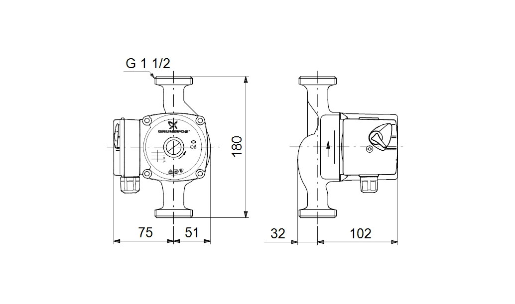 Grundfos Pompa CWU UPS 25-60 N