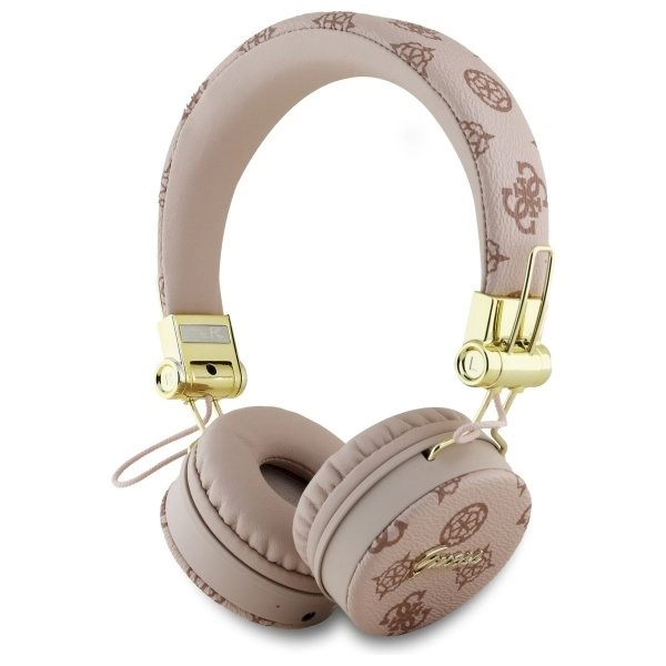 Słuchawki Guess Bluetooth ENC GUBH70EPOSMW brūnas/brūnas peonijas Script apaļas formas austiņas