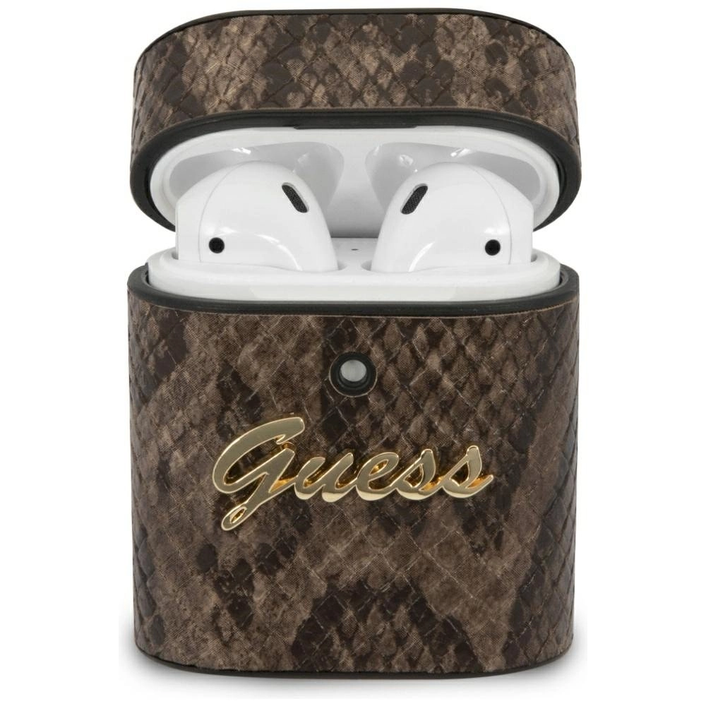 Guess GUACA2PUSNSMLBR AirPods cover brązowy/brown Python