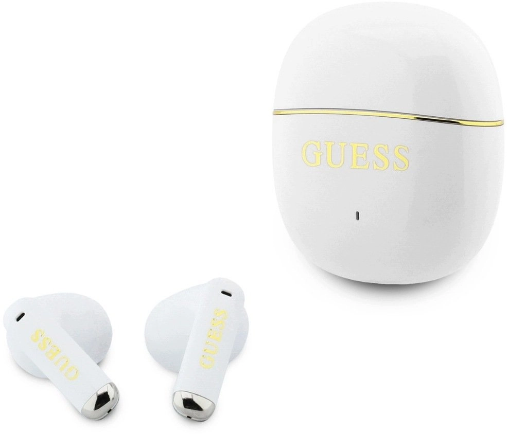 Guess TWS austiņas Glossy Gold Line Classic baltas