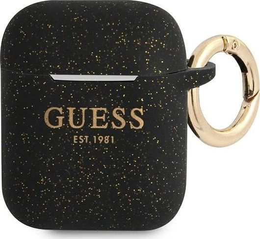 Silicone Glitter AirPods 1/2 cover black