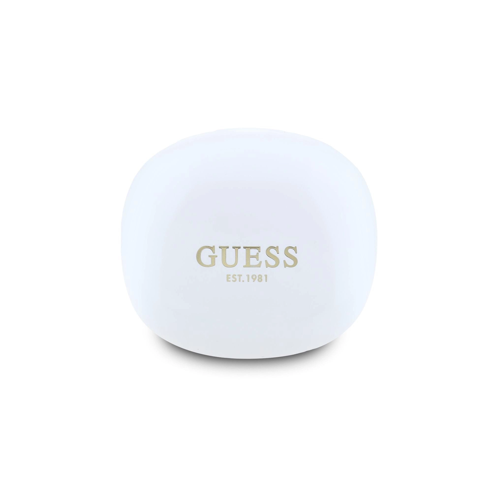 Guess Flat Classic Logo Electrolated TWS austiņas baltas