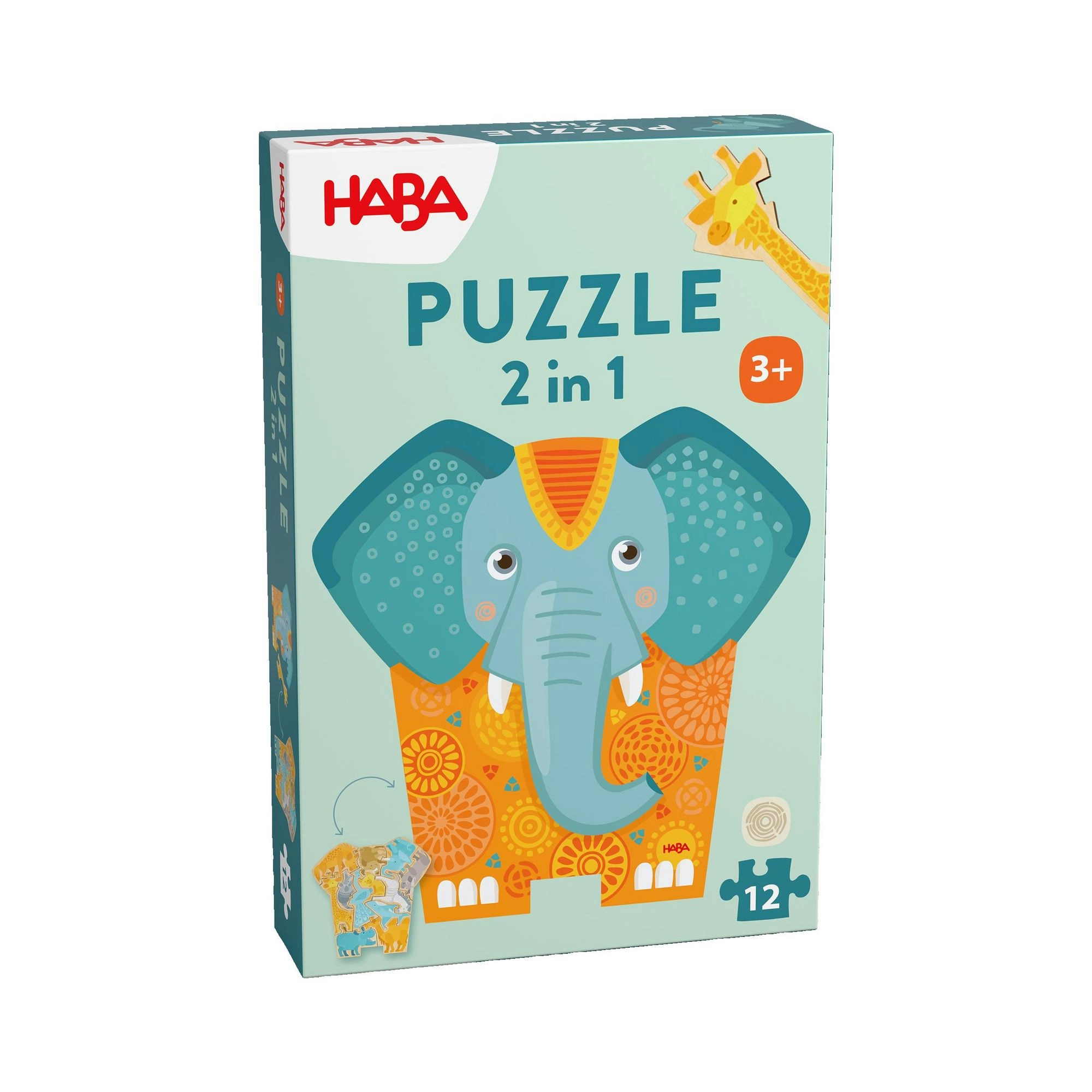 HABA Puzzle 2-in-1 – Elephant Contour