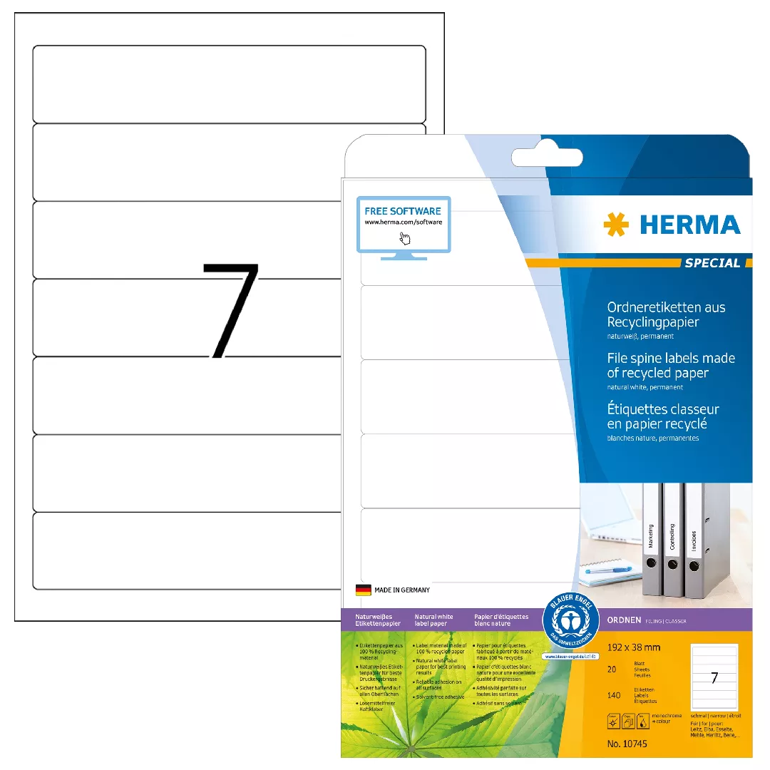HERMA 10745 printer label White Self-adhesive