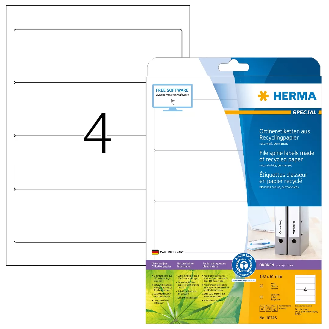 HERMA 10746 printer label White Self-adhesive