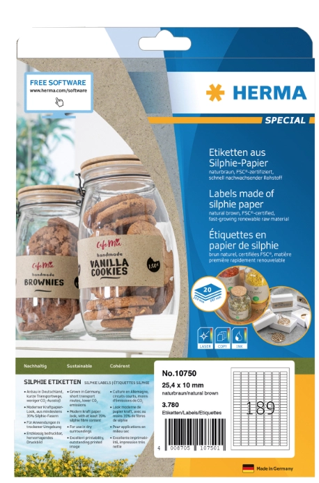 HERMA 10750 self-adhesive label Rectangle Permanent