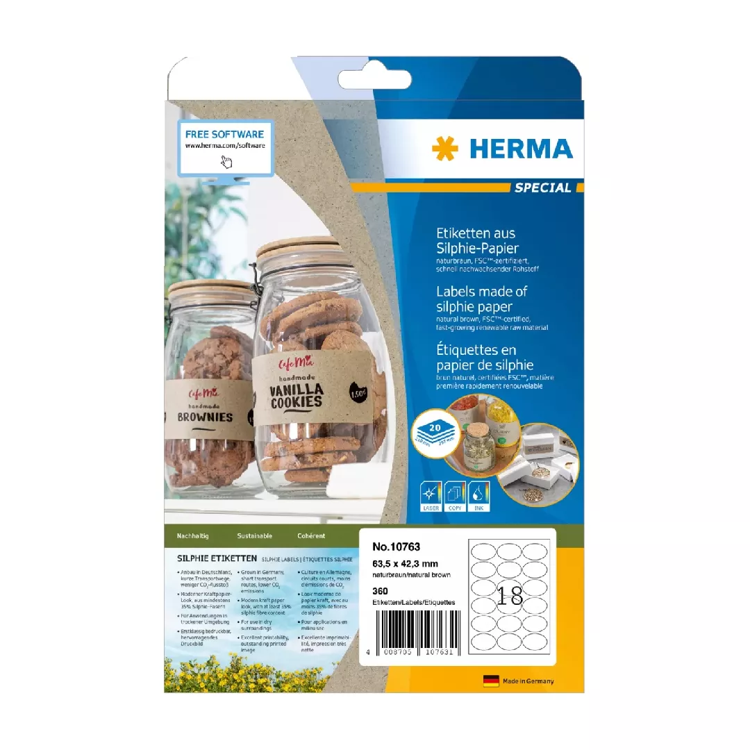 HERMA 10763 self-adhesive label Ellipse Permanent